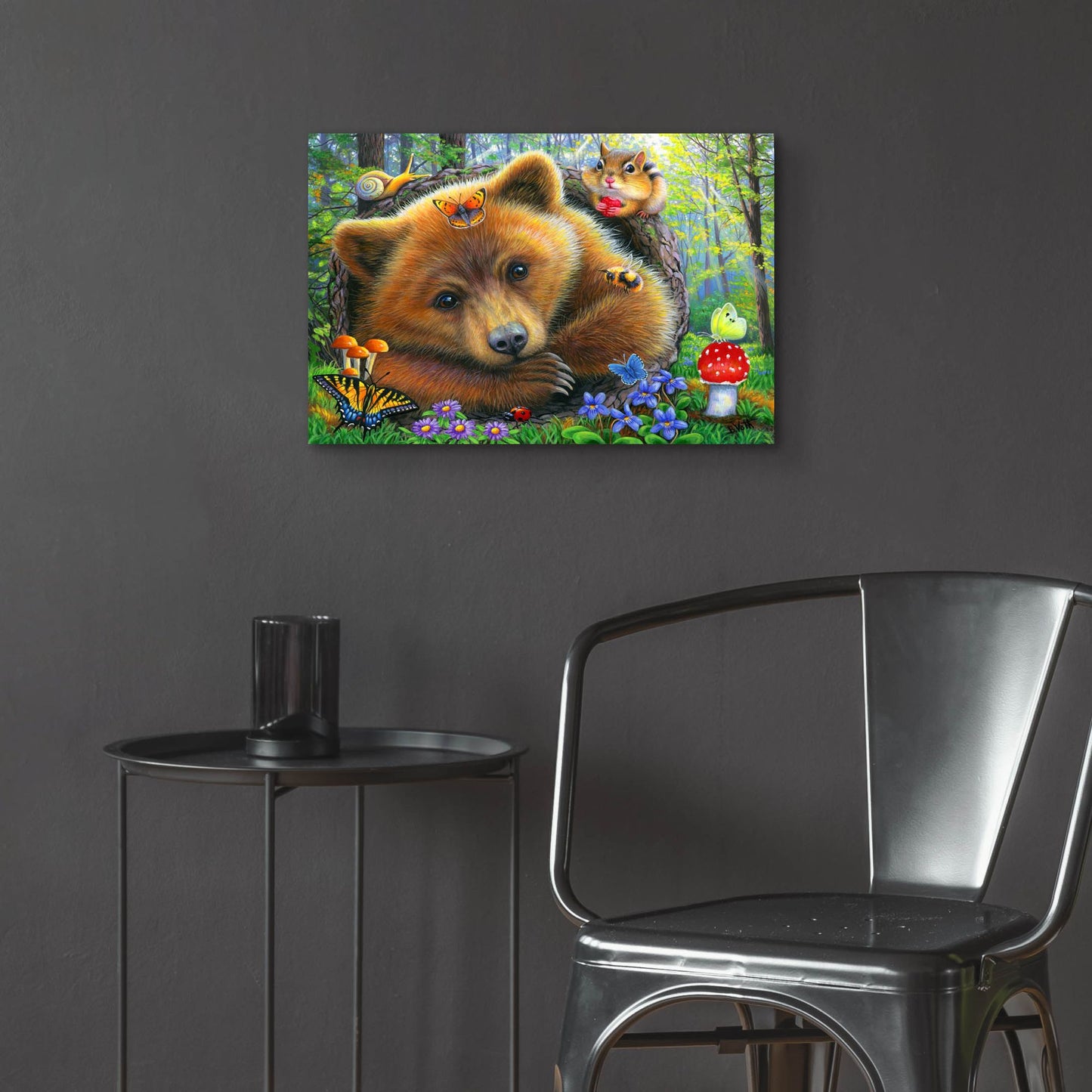 Epic Art 'Little Bear's Morning' by Bridget Voth, Acrylic Glass Wall Art,24x16