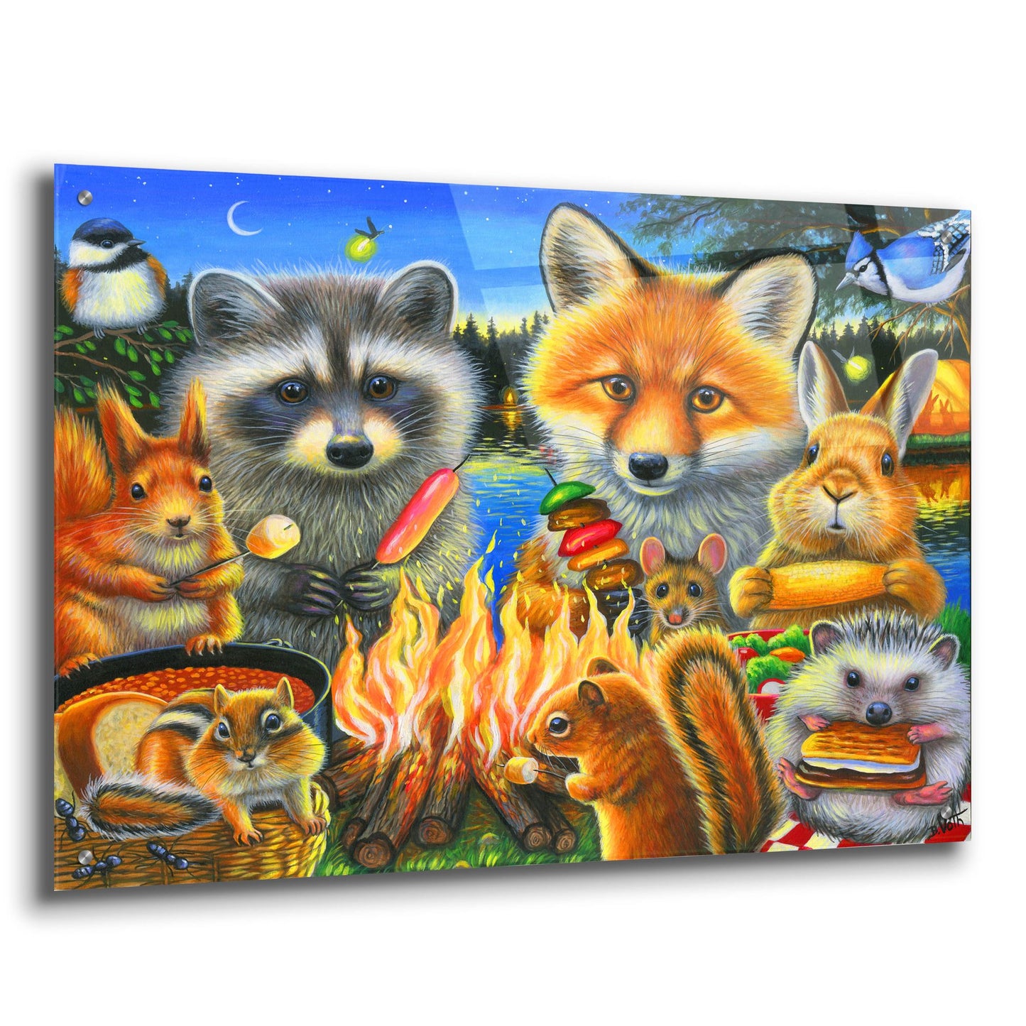 Epic Art 'Summer Camping' by Bridget Voth, Acrylic Glass Wall Art,36x24