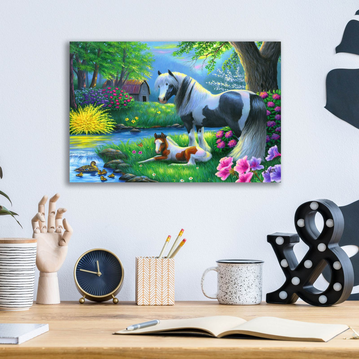 Spring Morning At The Farm by Bridget Voth - 16x12 acrylic wall art in a room