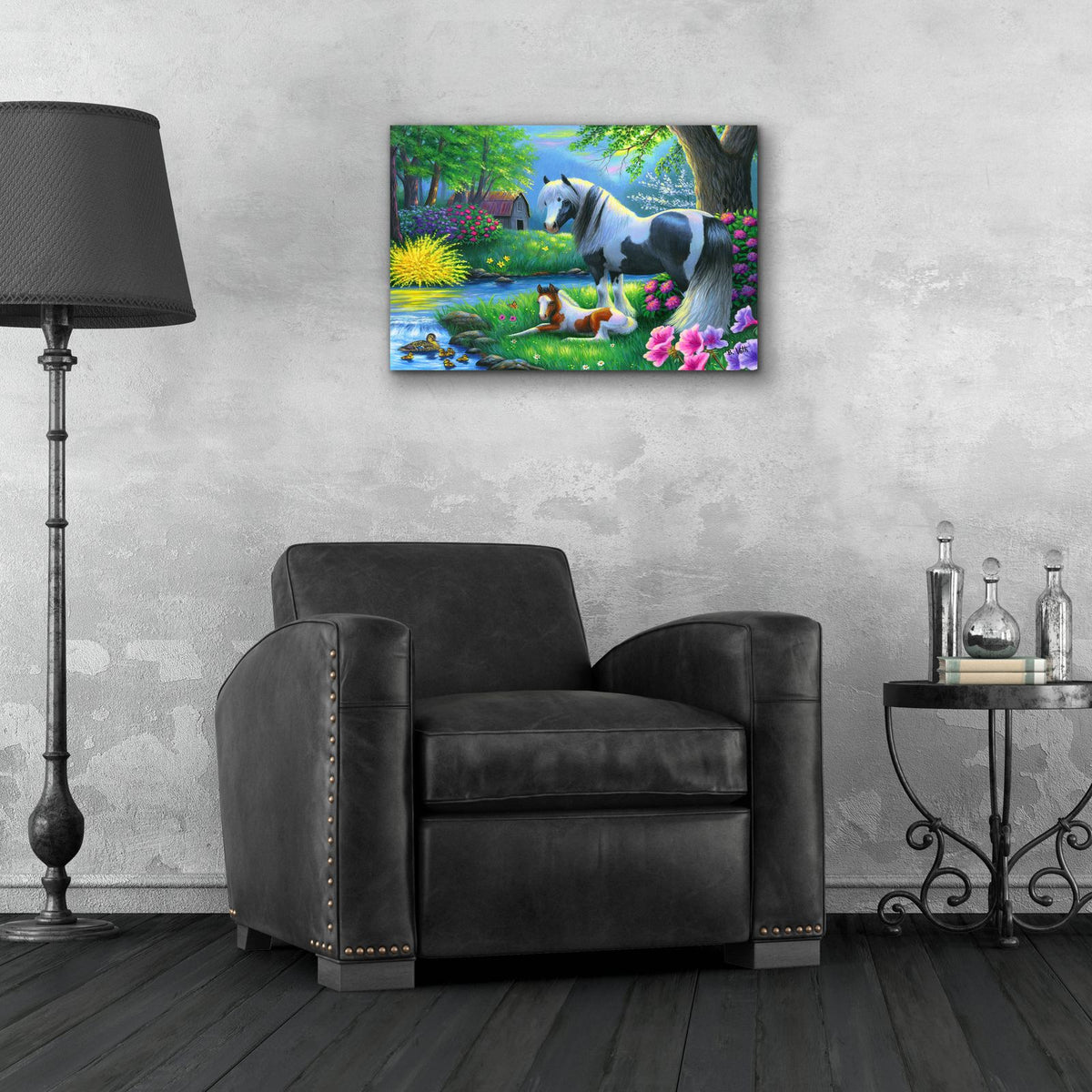Spring Morning At The Farm by Bridget Voth - 24x16 acrylic wall art in a room