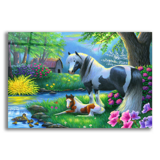 Epic Art 'Spring Morning At The Farm' by Bridget Voth, Acrylic Glass Wall Art