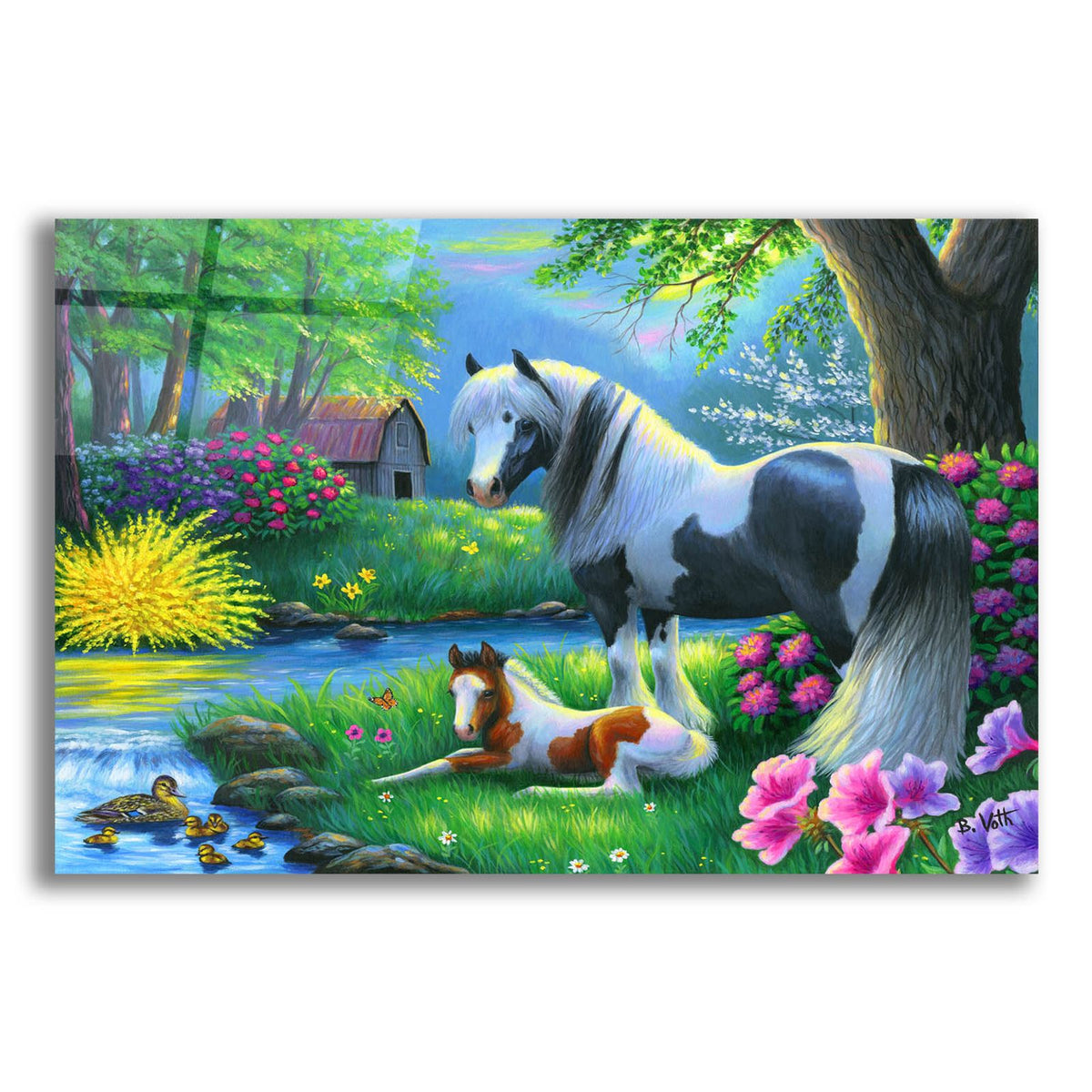 Spring Morning At The Farm by Bridget Voth acrylic glass wall art