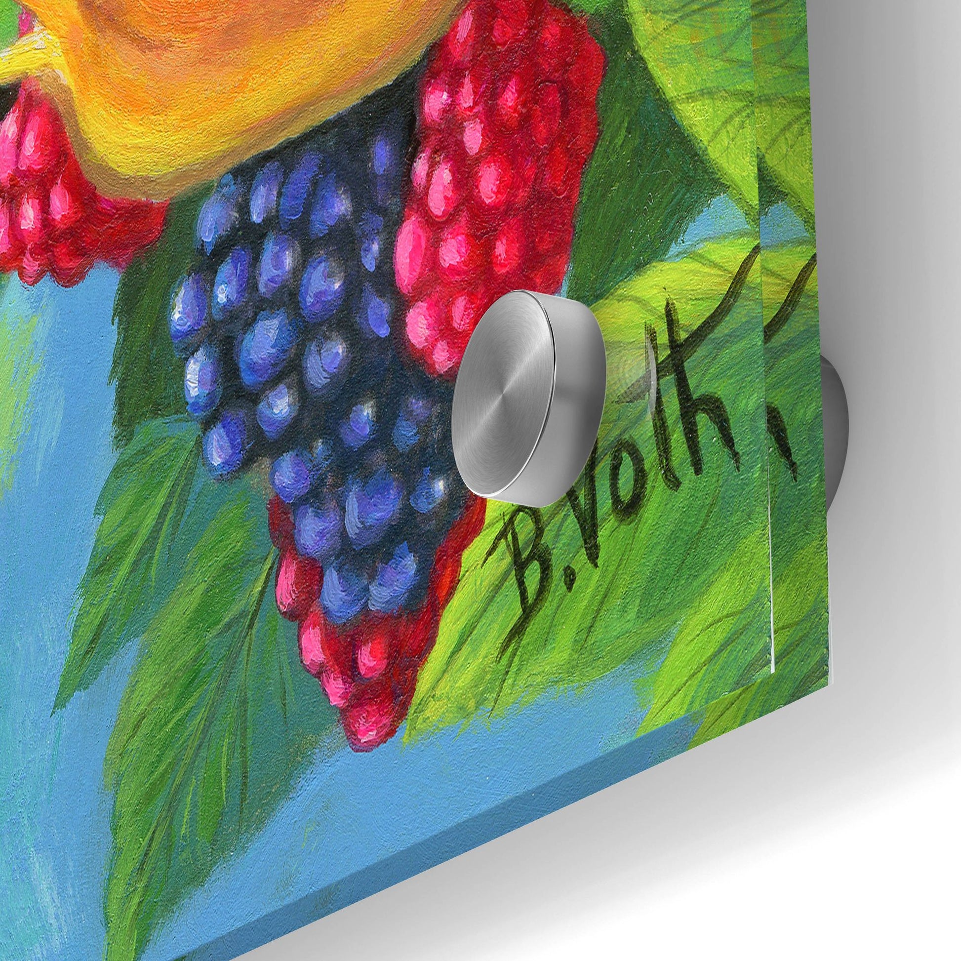 Epic Art 'Berry Happy' by Bridget Voth, Acrylic Glass Wall Art,24x36