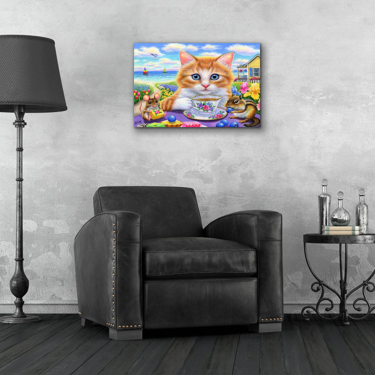 Tea by the Sea by Bridget Voth - 24x16 acrylic wall art in a room