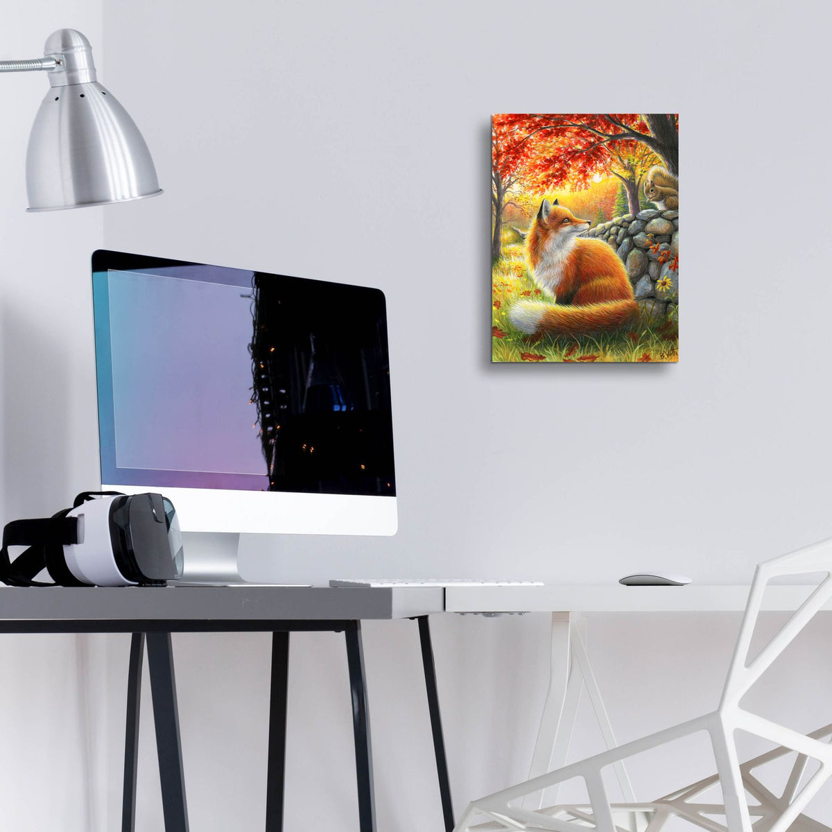 A Friend For Little Fox by Bridget Voth - 12x16 acrylic wall art in a room