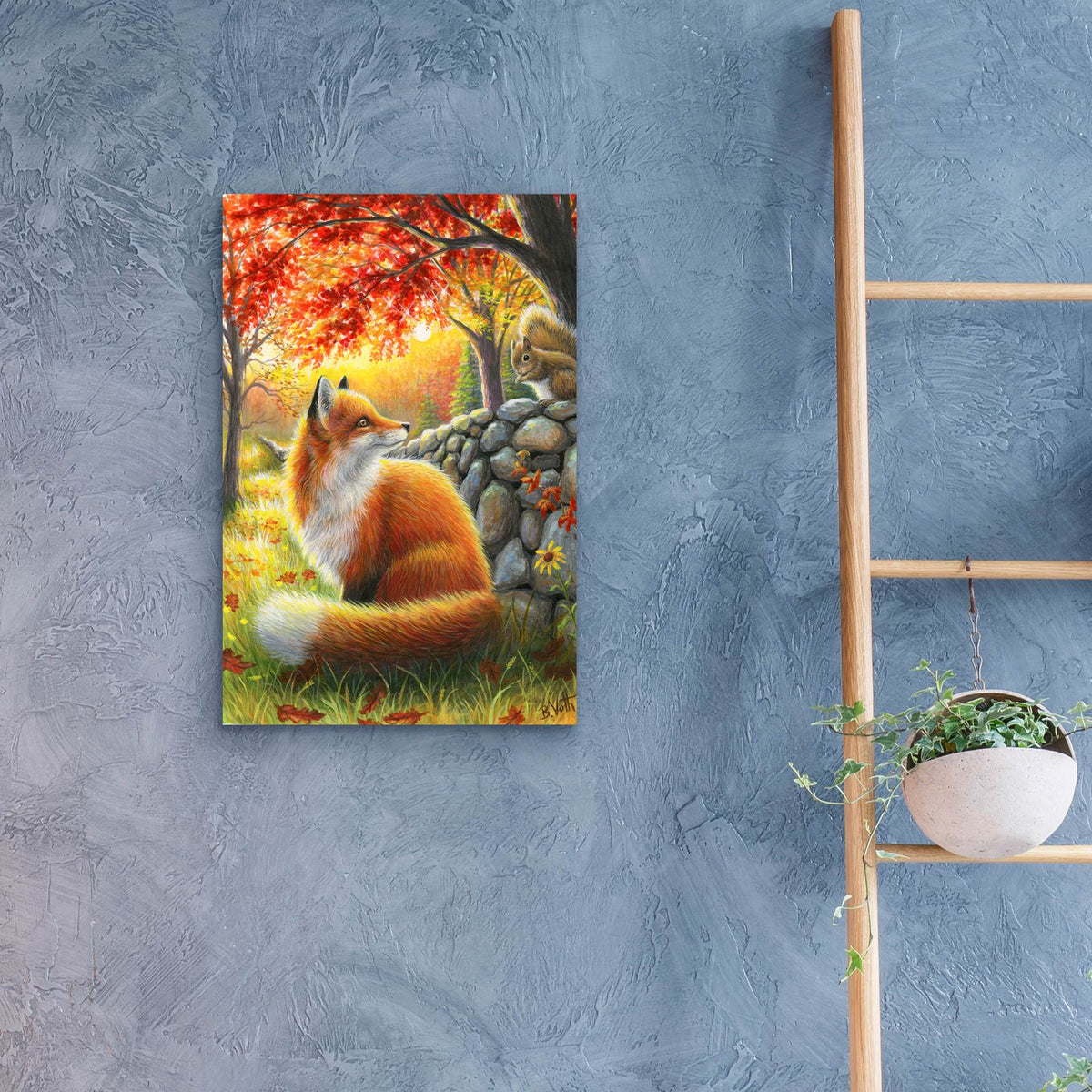 A Friend For Little Fox by Bridget Voth - 16x24 acrylic wall art in a room