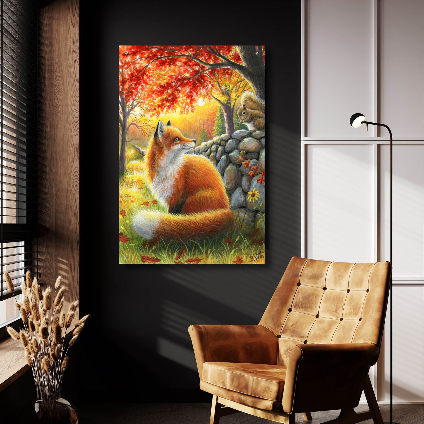 Epic Art 'A Friend For Little Fox' by Bridget Voth, Acrylic Glass Wall Art,24x36