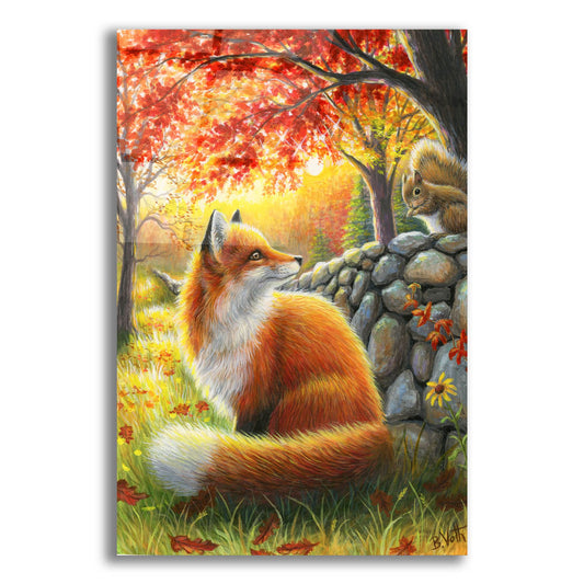 Epic Art 'A Friend For Little Fox' by Bridget Voth, Acrylic Glass Wall Art