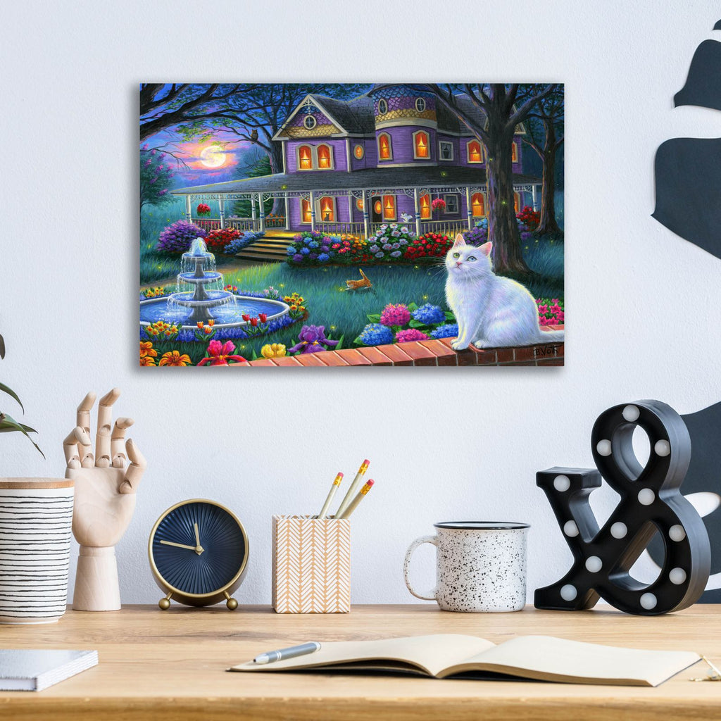 Moonlight in the Garden by Bridget Voth - 16x12 acrylic wall art in a room