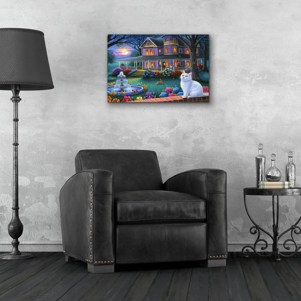 Moonlight in the Garden by Bridget Voth - 24x16 acrylic wall art in a room