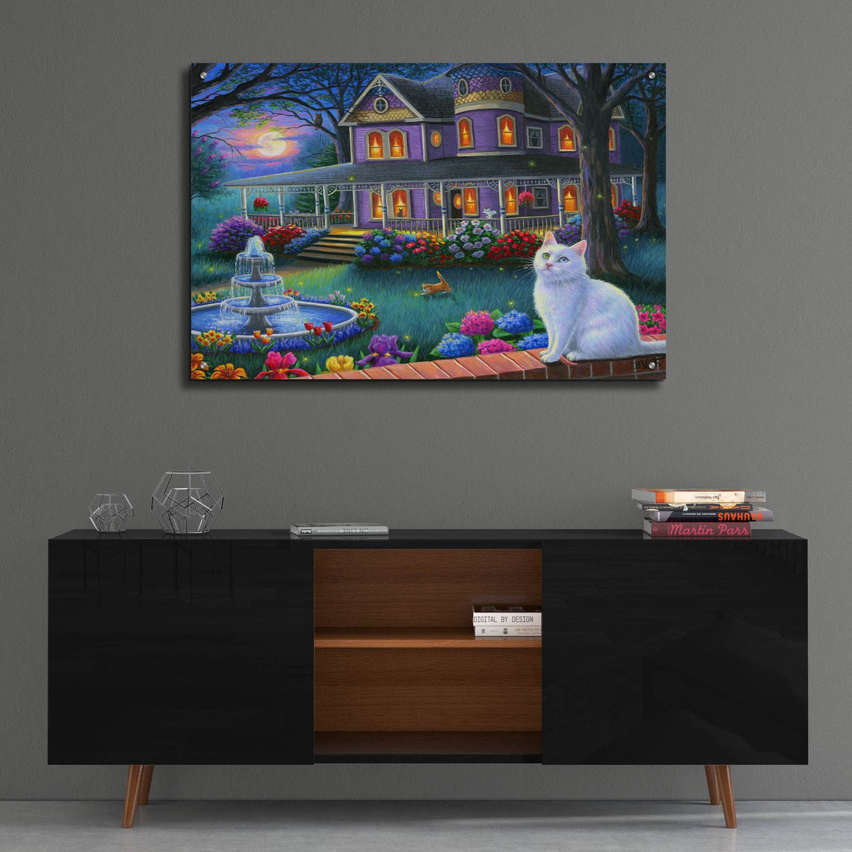 Moonlight in the Garden by Bridget Voth - 36x24 acrylic wall art in a room