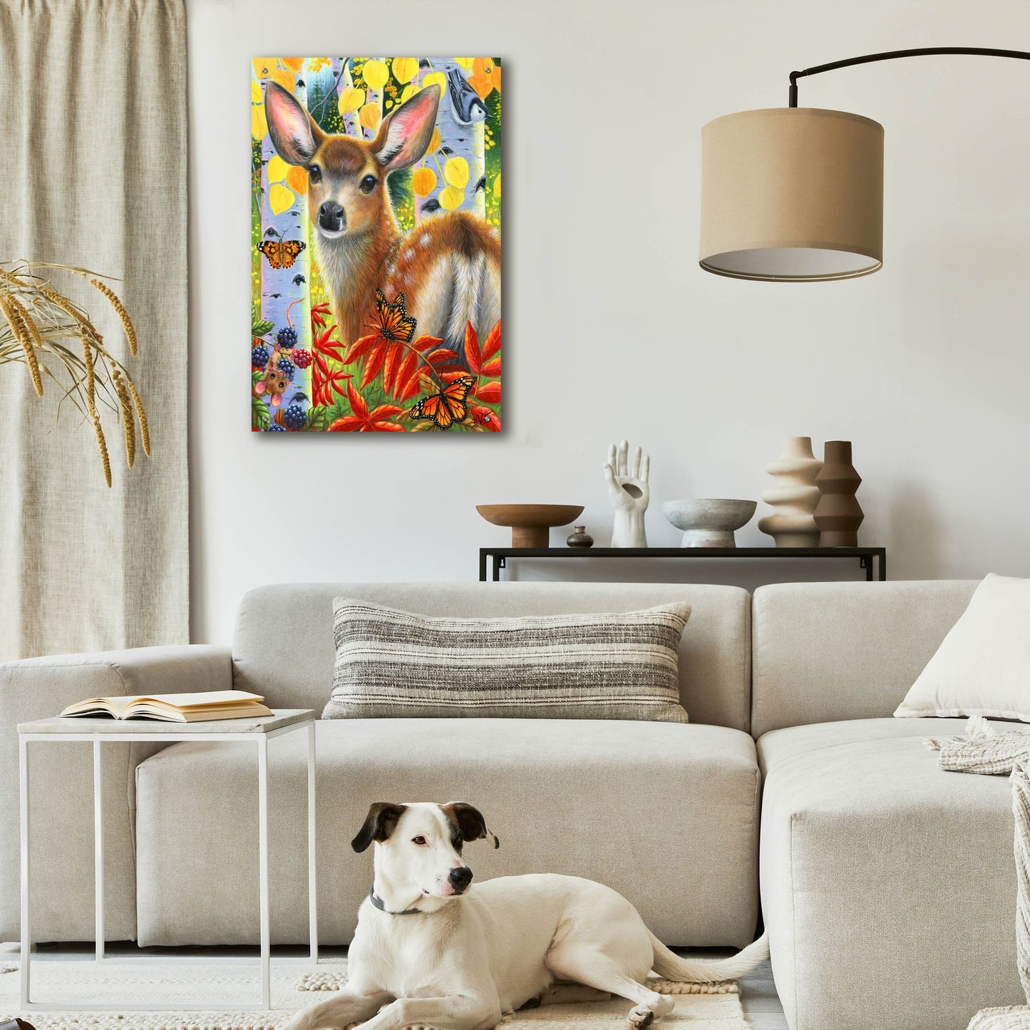 Epic Art 'Little Fawn's Autumn' by Bridget Voth, Acrylic Glass Wall Art,24x36