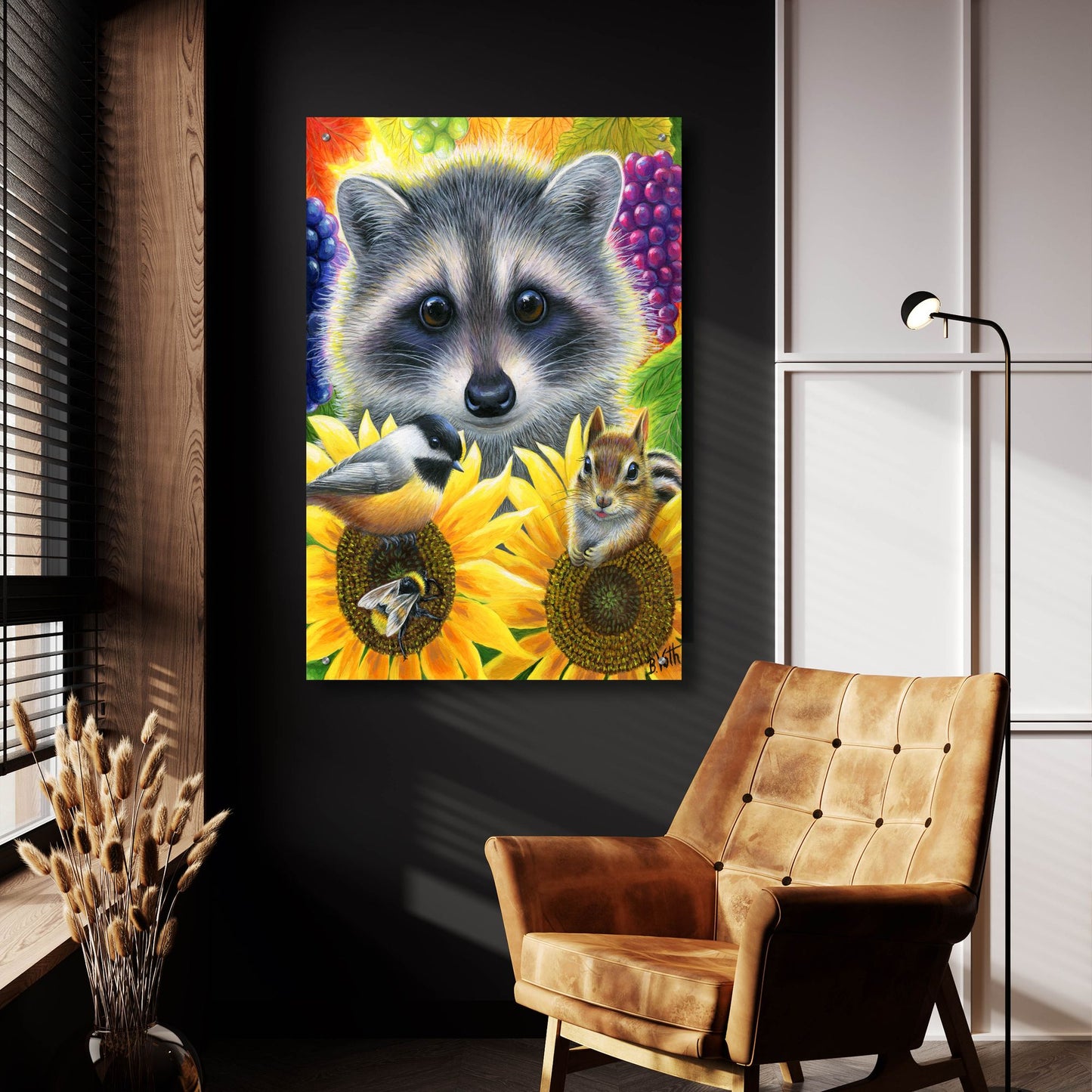 Epic Art 'Sunflower Friends' by Bridget Voth, Acrylic Glass Wall Art,24x36