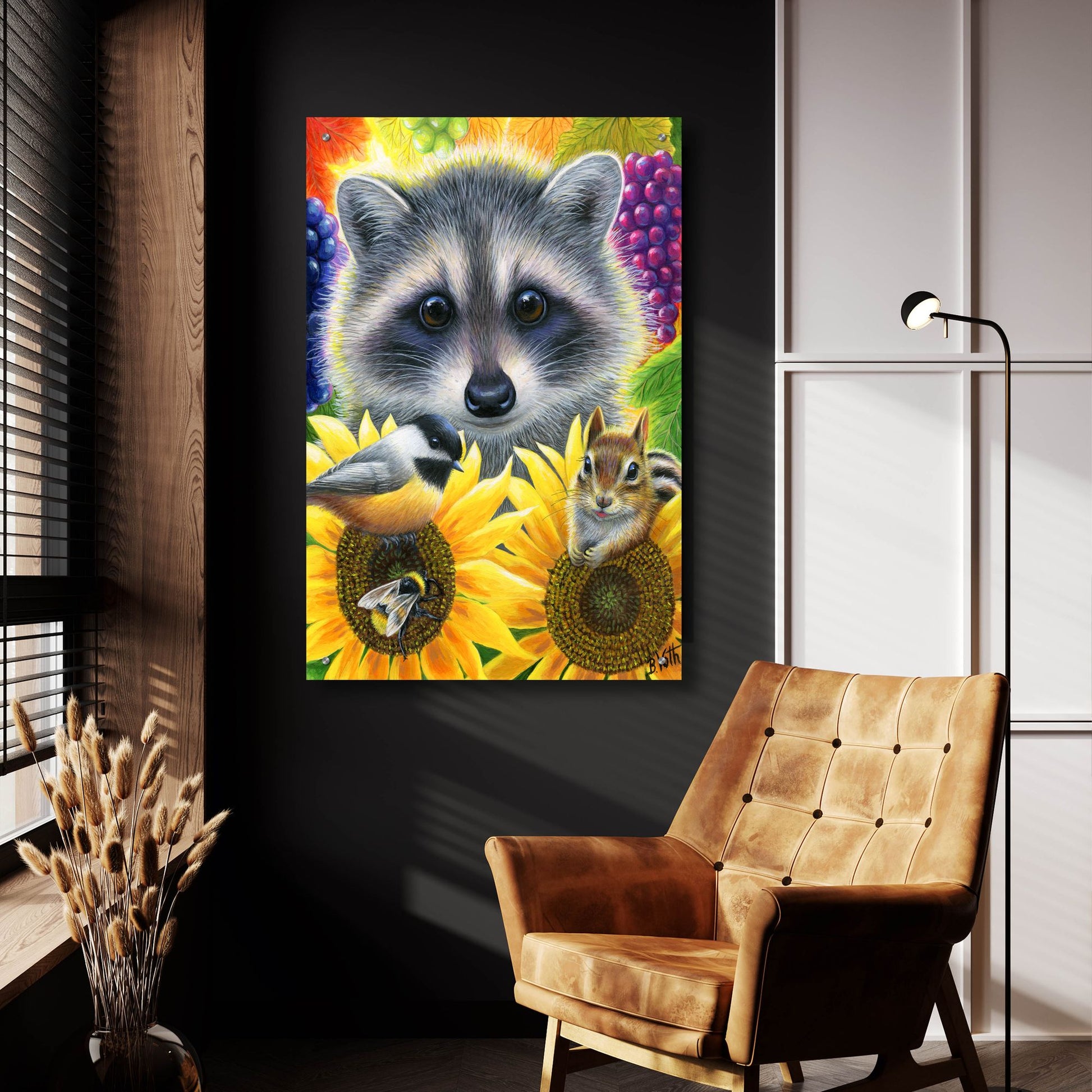 Epic Art 'Sunflower Friends' by Bridget Voth, Acrylic Glass Wall Art,24x36