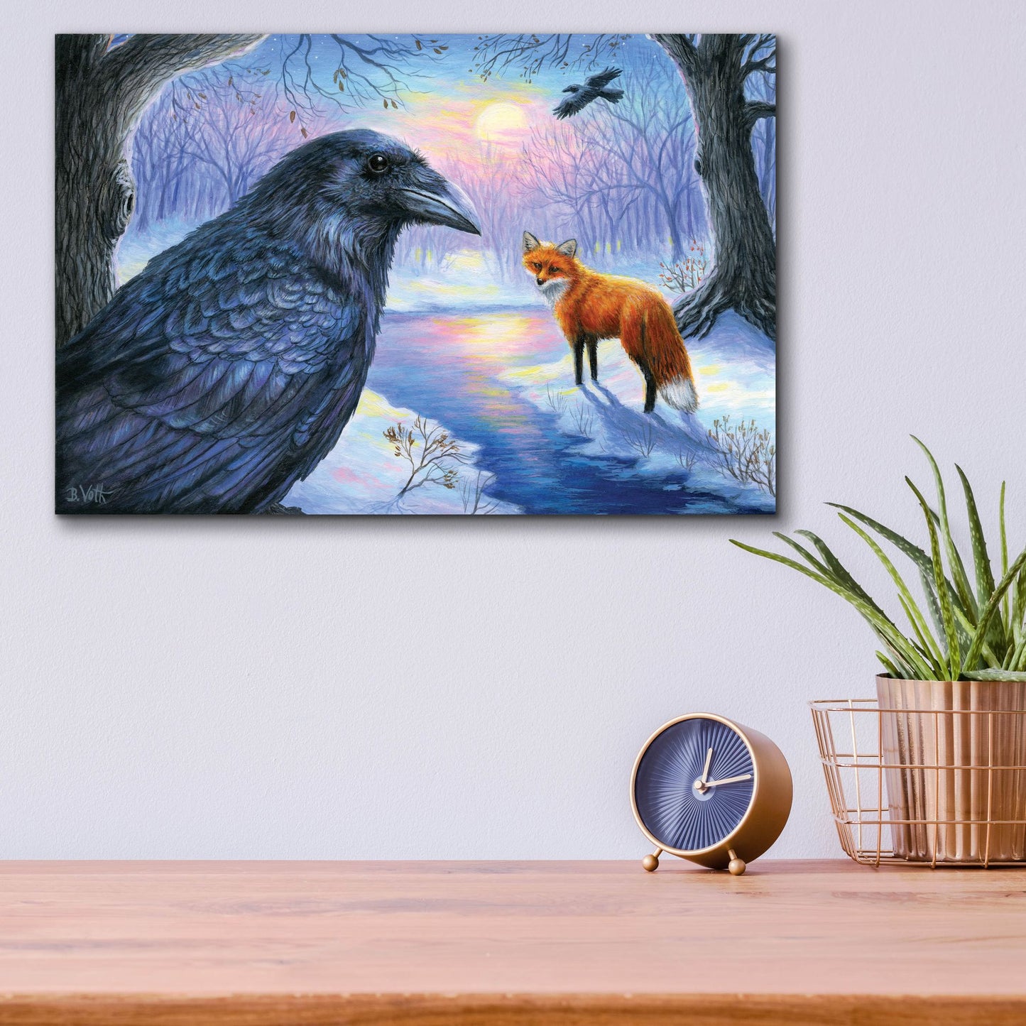 Epic Art 'Raven Moon' by Bridget Voth, Acrylic Glass Wall Art,16x12