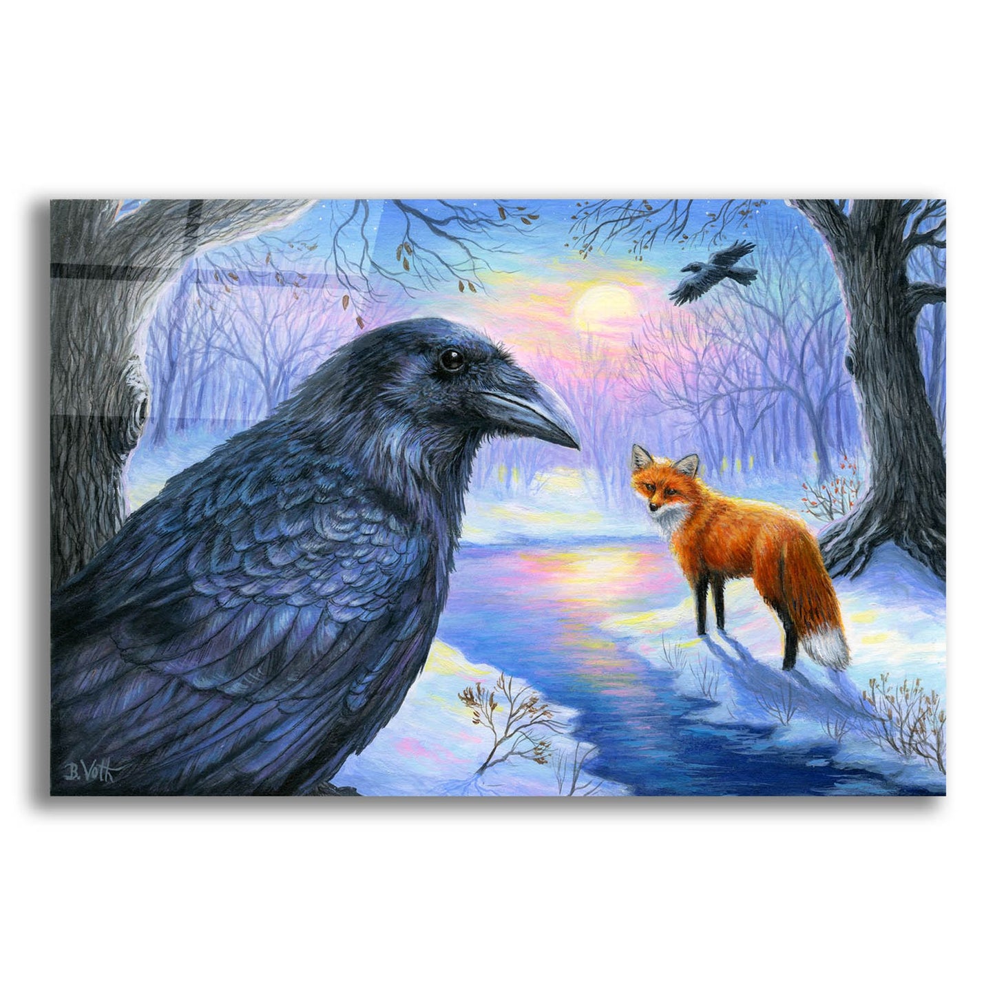 Epic Art 'Raven Moon' by Bridget Voth, Acrylic Glass Wall Art,24x16