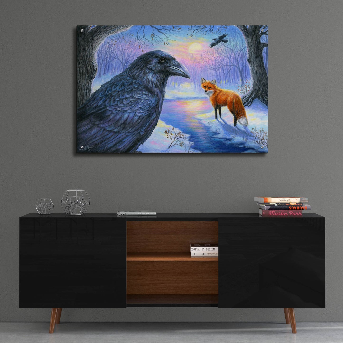 Epic Art 'Raven Moon' by Bridget Voth, Acrylic Glass Wall Art,36x24