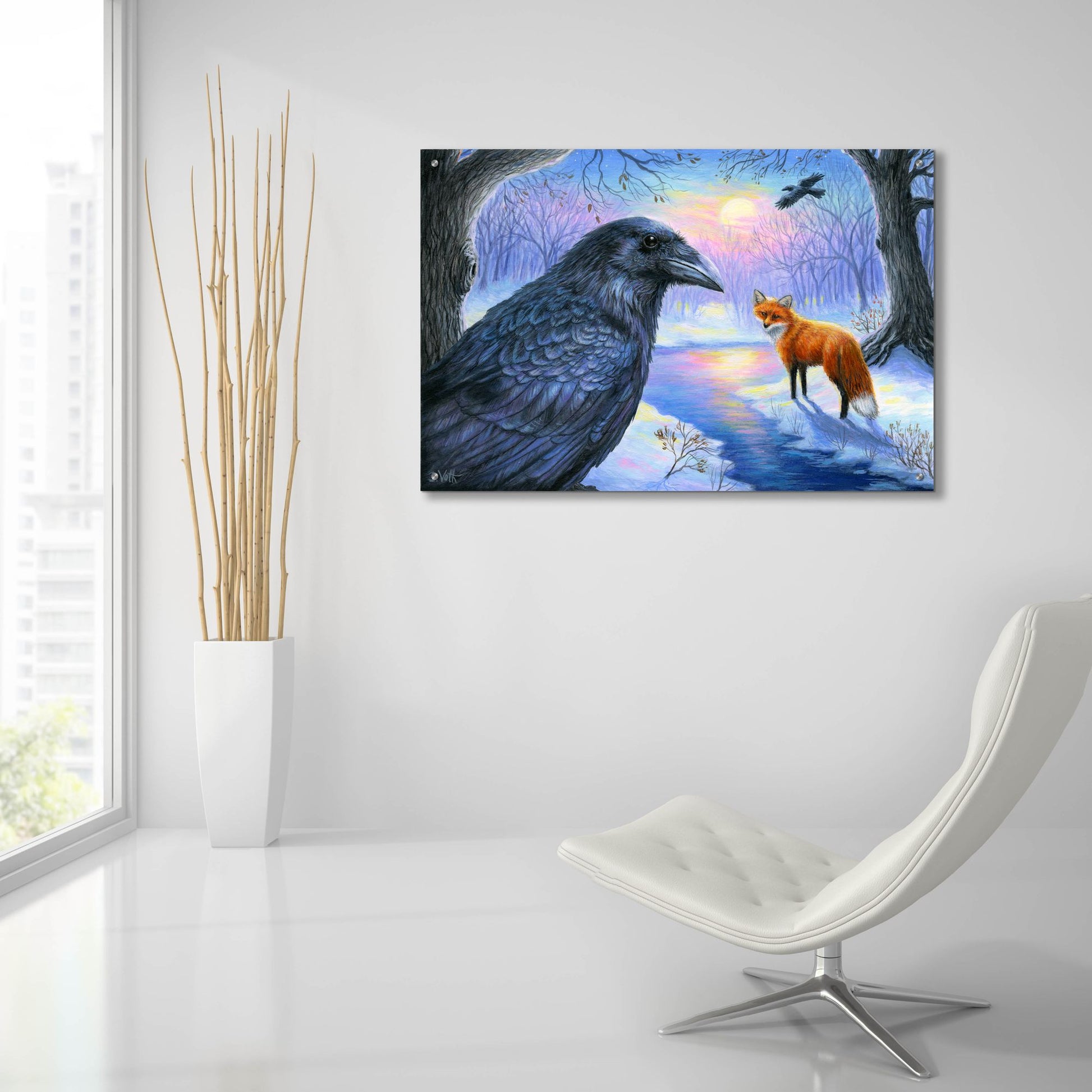 Epic Art 'Raven Moon' by Bridget Voth, Acrylic Glass Wall Art,36x24