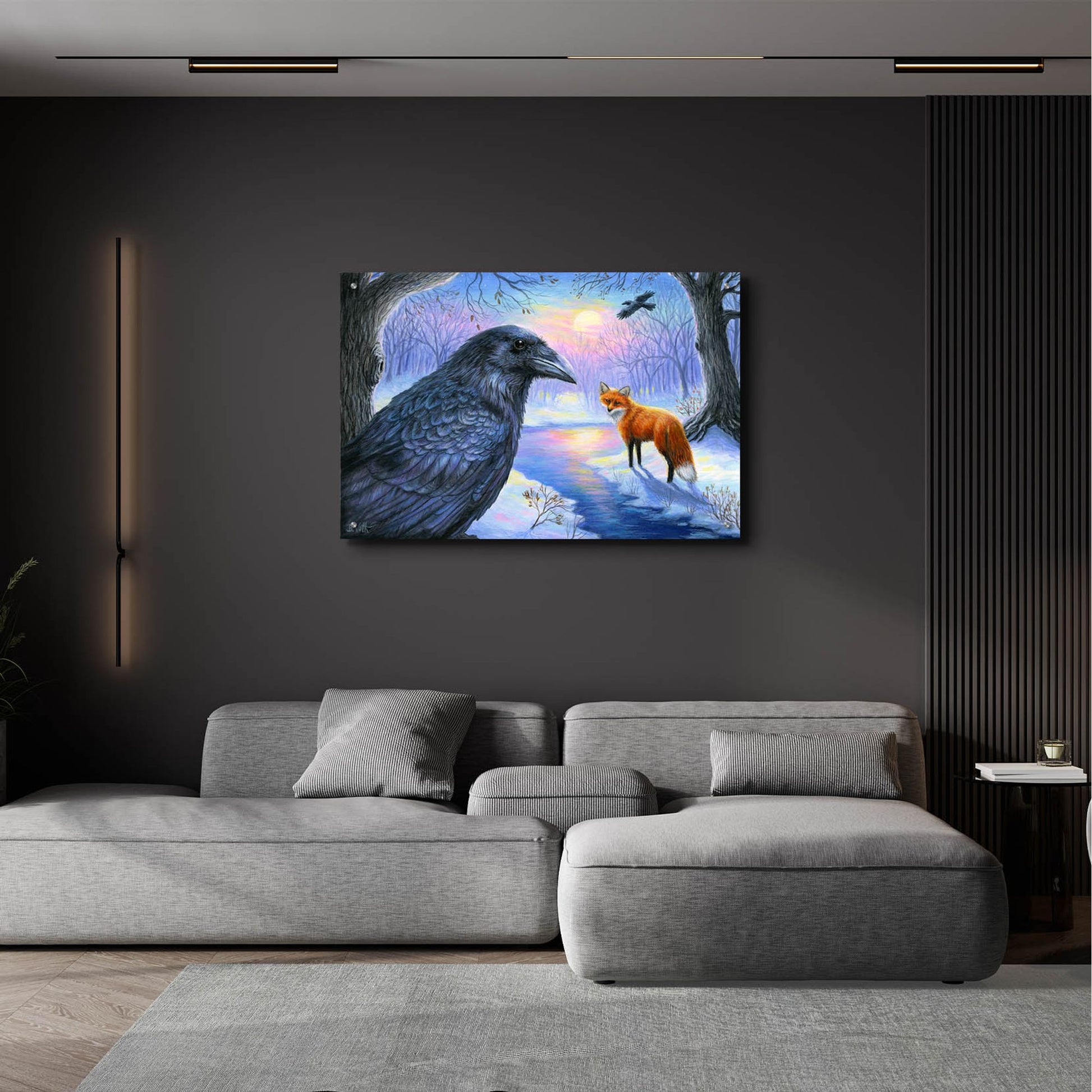 Epic Art 'Raven Moon' by Bridget Voth, Acrylic Glass Wall Art,36x24