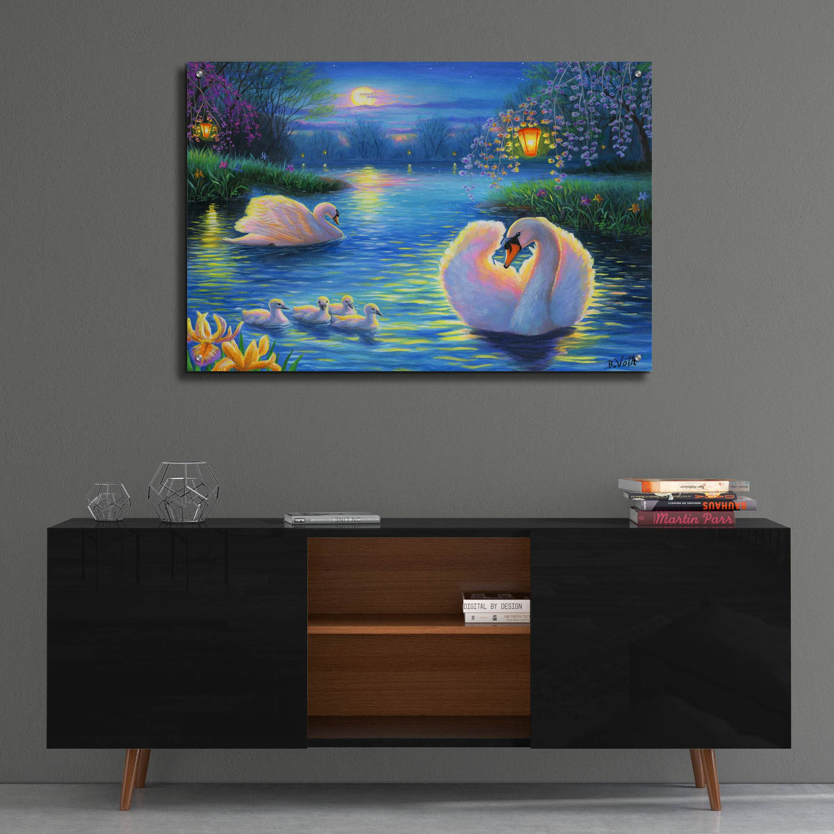 Epic Art 'Lamplight Lake' by Bridget Voth, Acrylic Glass Wall Art,36x24