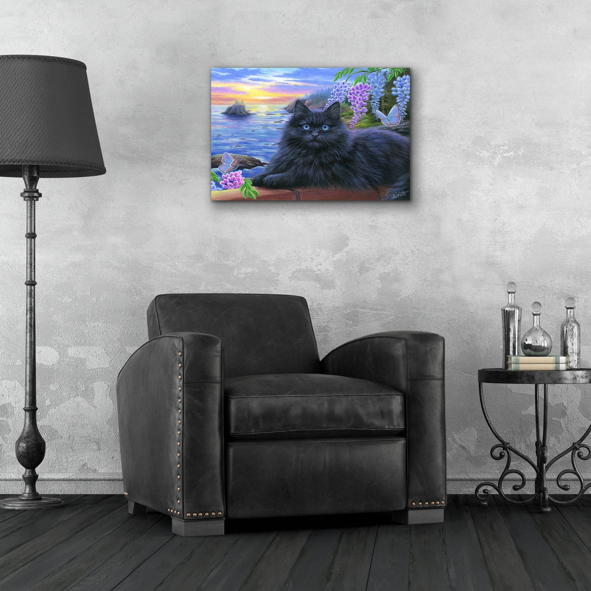 Epic Art 'Elvira's Seaside Evening' by Bridget Voth, Acrylic Glass Wall Art,24x16