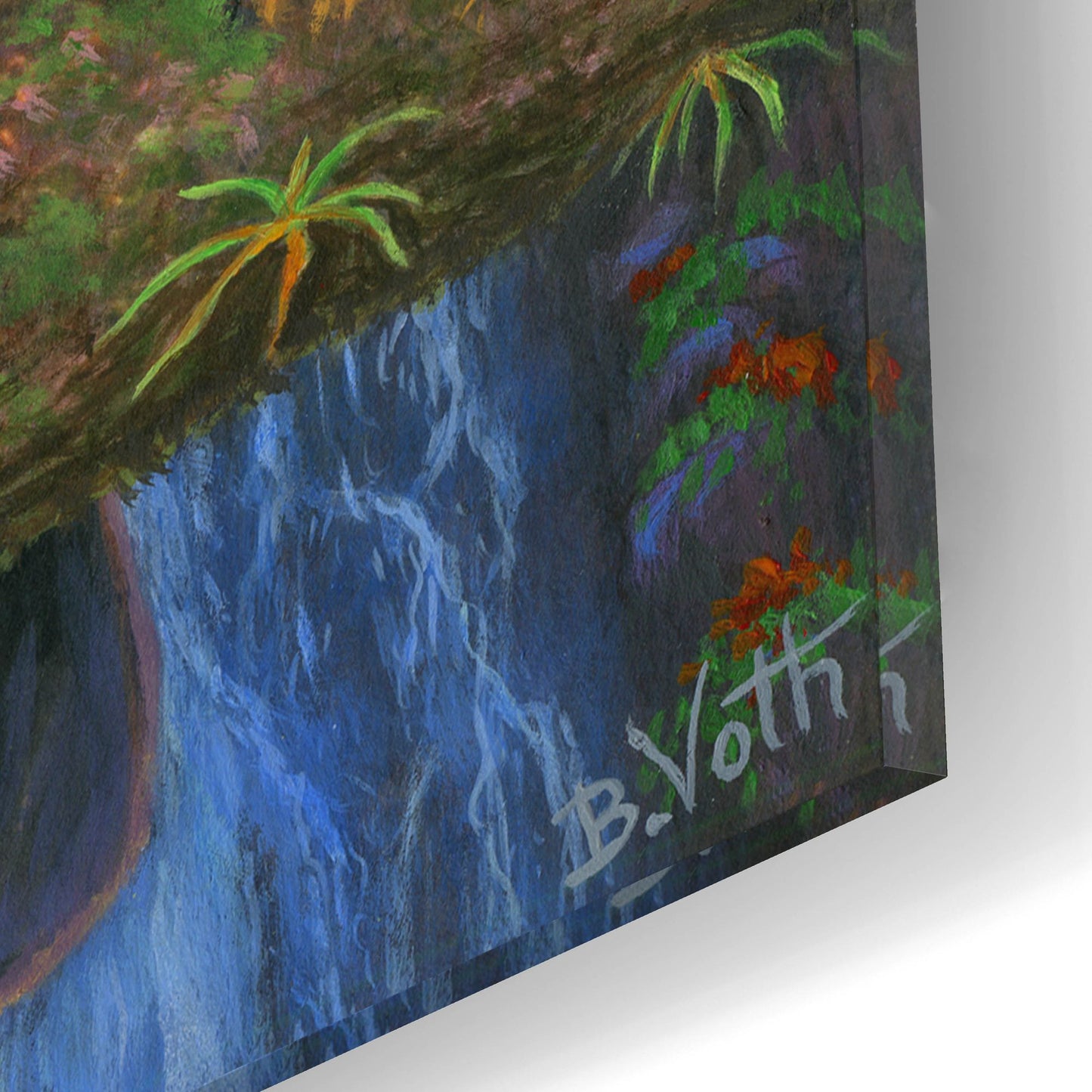 Epic Art 'Rain Forest Summer' by Bridget Voth, Acrylic Glass Wall Art,16x12