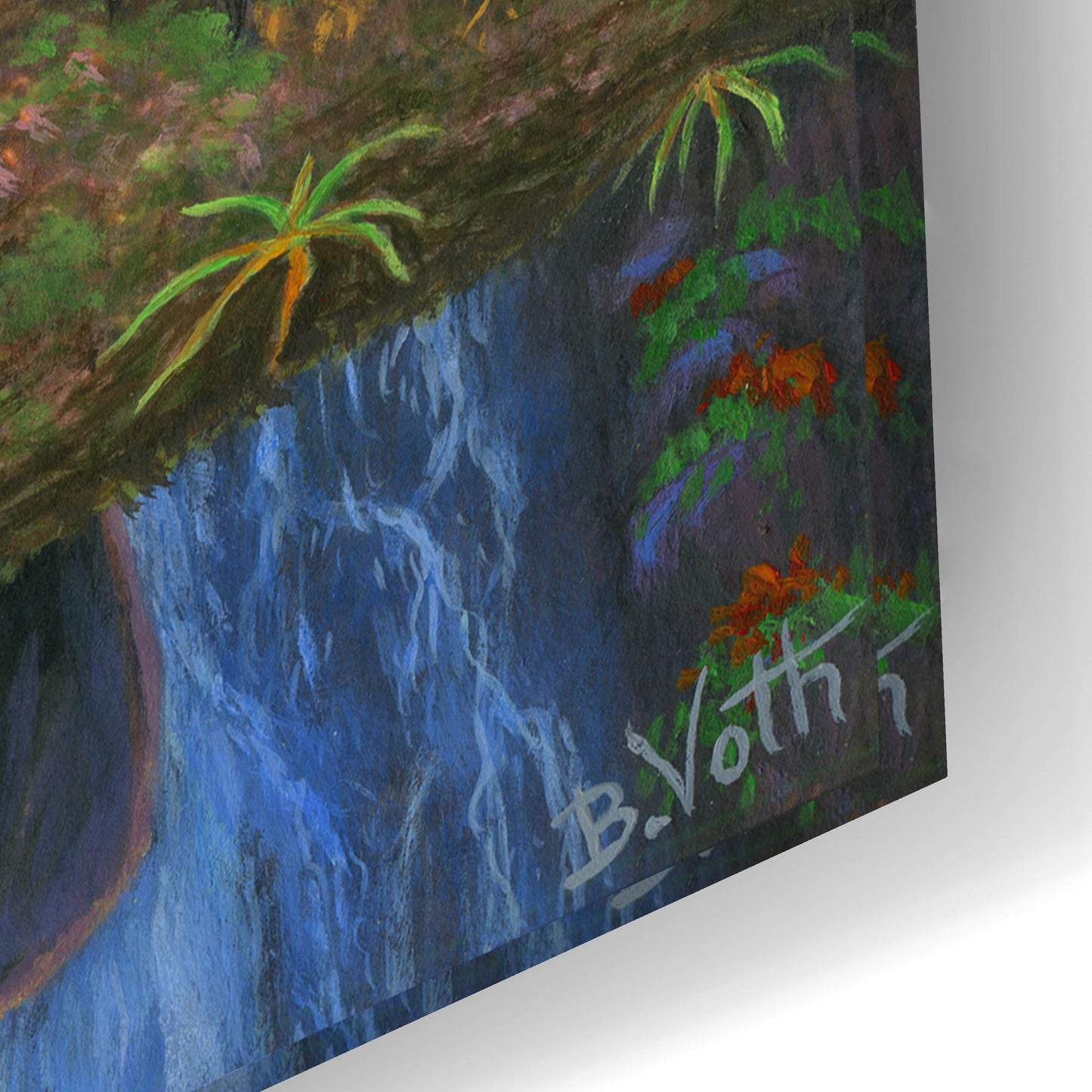 Epic Art 'Rain Forest Summer' by Bridget Voth, Acrylic Glass Wall Art,24x16