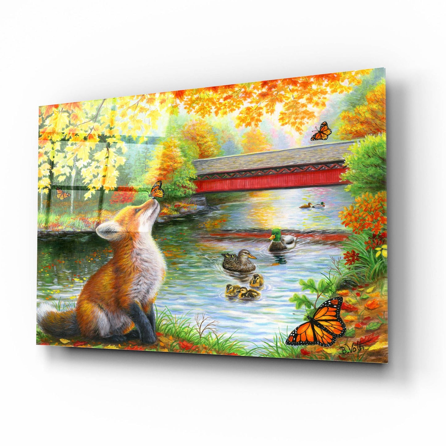 Epic Art 'Autumn For Little Fox' by Bridget Voth, Acrylic Glass Wall Art,16x12