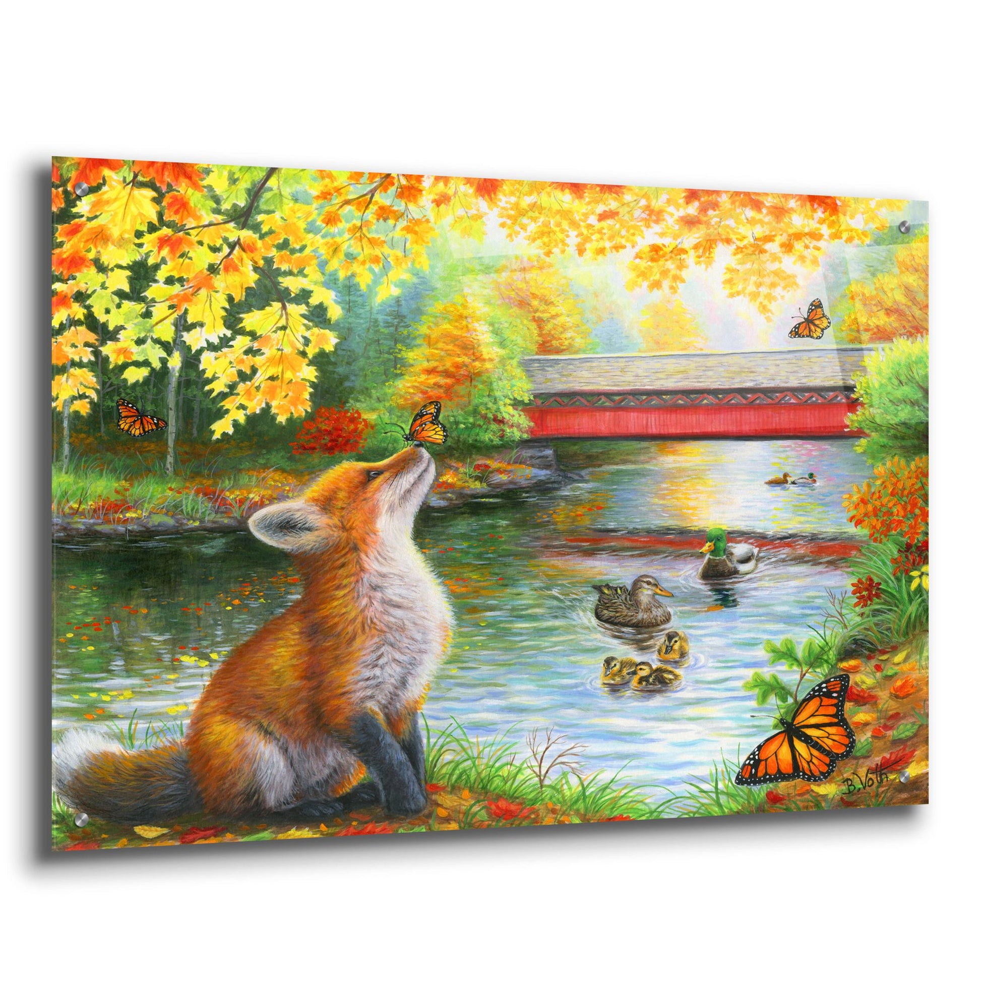 Epic Art 'Autumn For Little Fox' by Bridget Voth, Acrylic Glass Wall Art,36x24