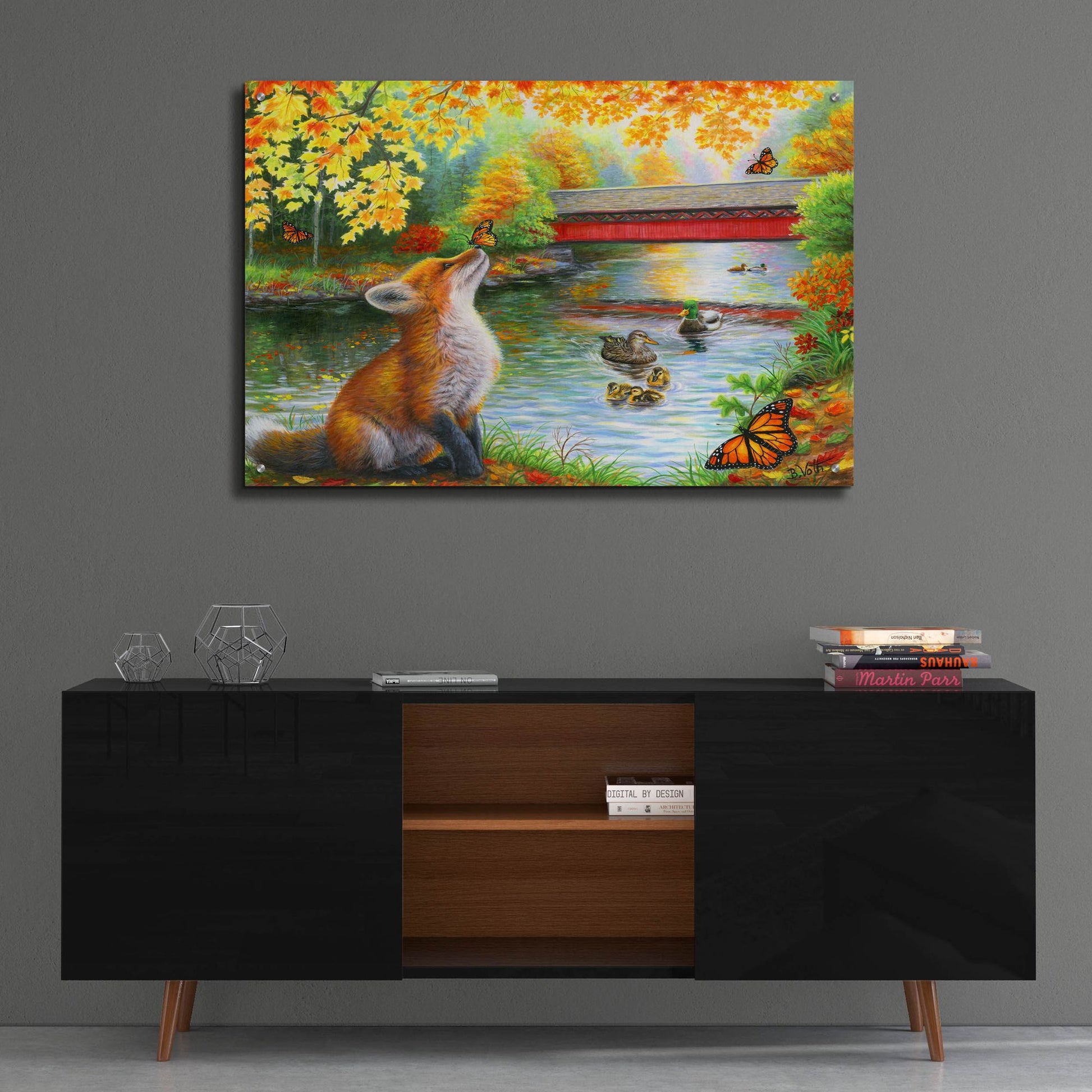 Epic Art 'Autumn For Little Fox' by Bridget Voth, Acrylic Glass Wall Art,36x24