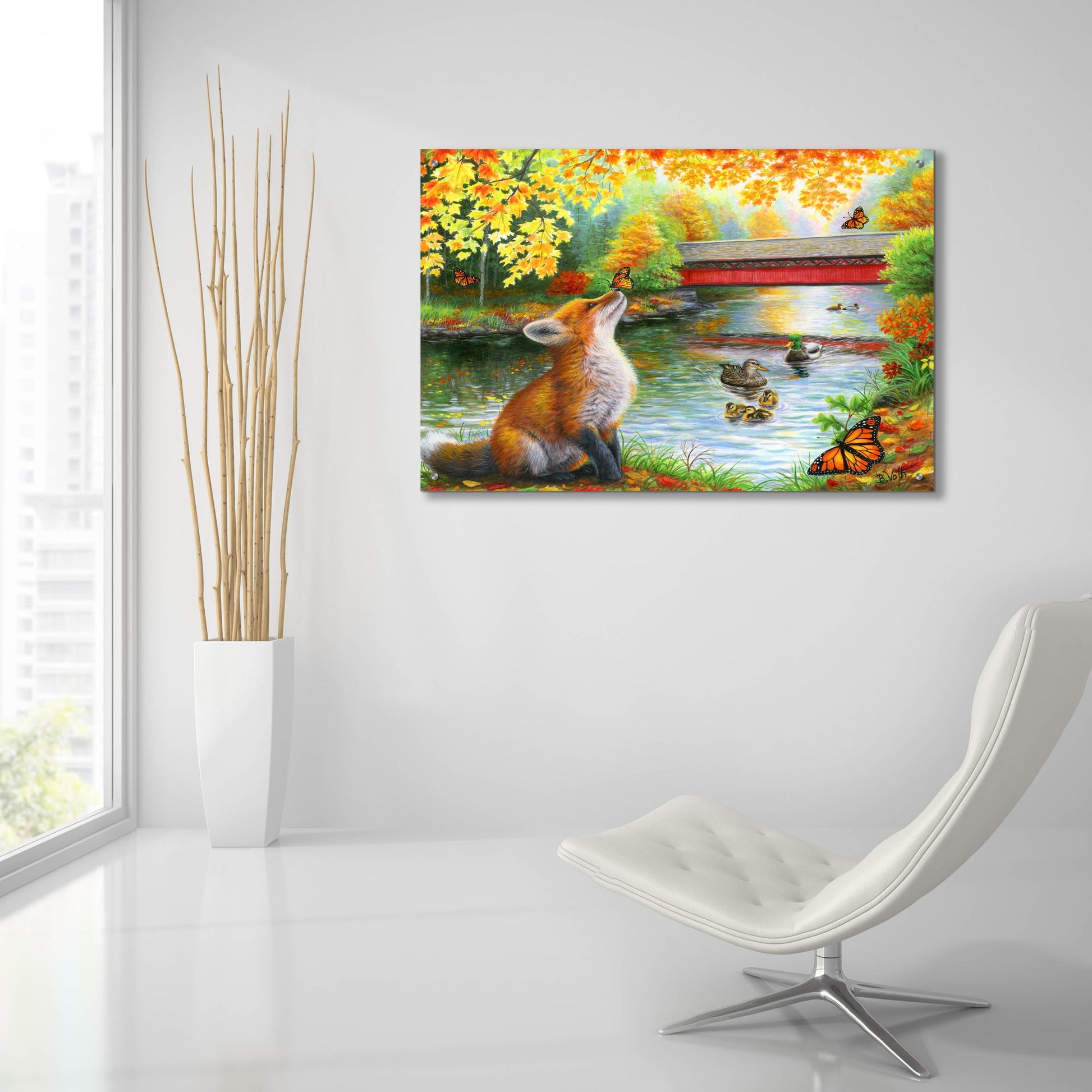 Epic Art 'Autumn For Little Fox' by Bridget Voth, Acrylic Glass Wall Art,36x24