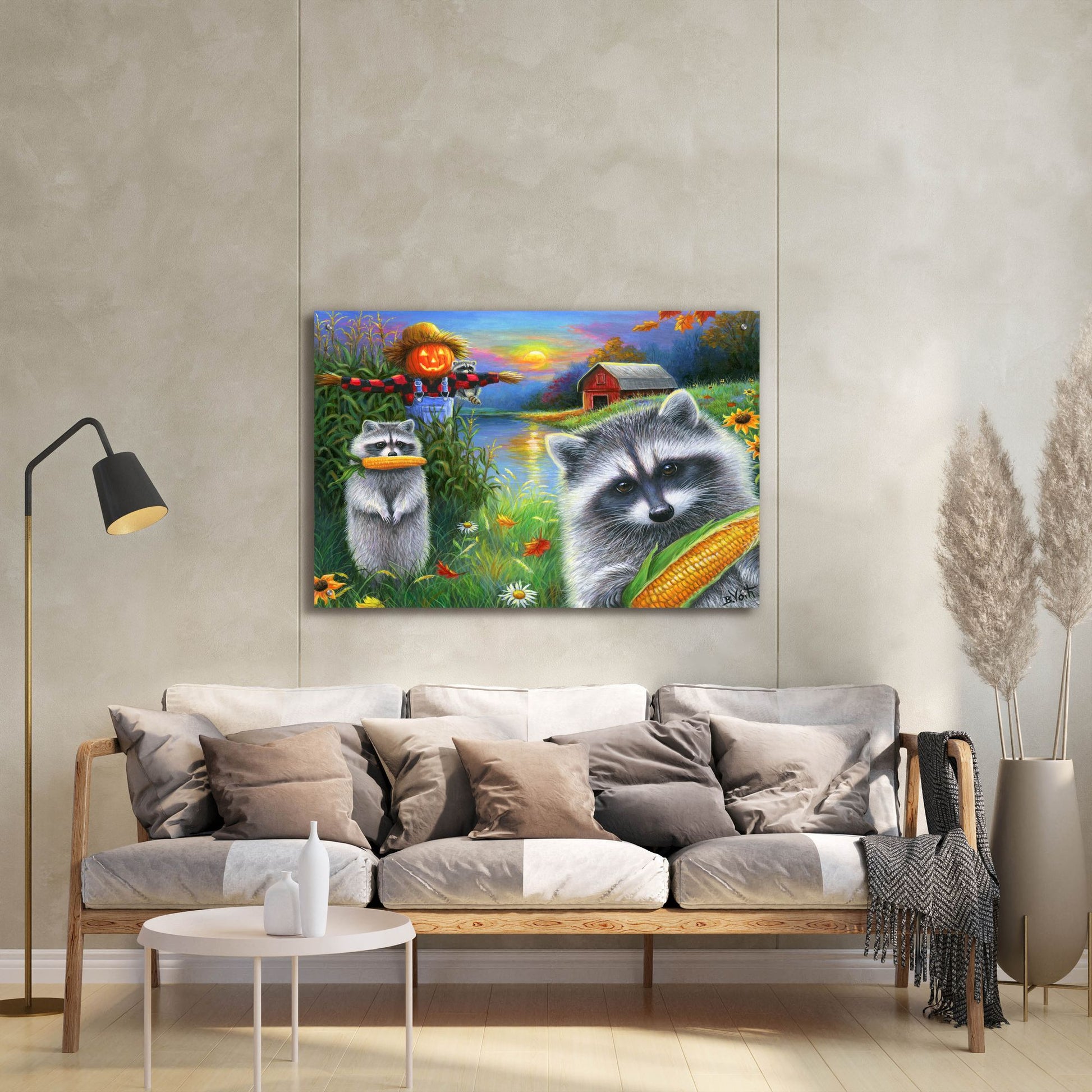 Epic Art 'Cornfield Bandits' by Bridget Voth, Acrylic Glass Wall Art,36x24