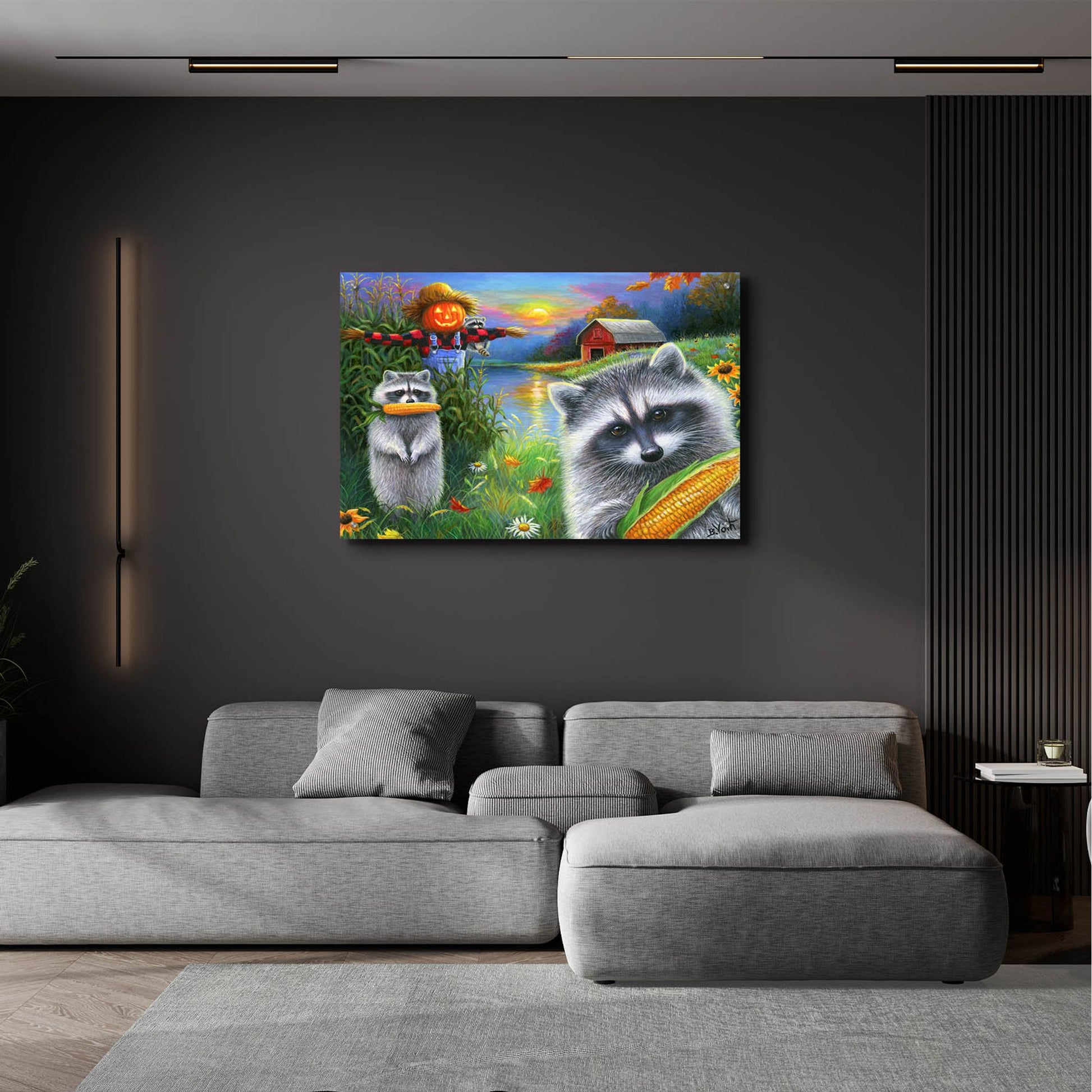 Epic Art 'Cornfield Bandits' by Bridget Voth, Acrylic Glass Wall Art,36x24