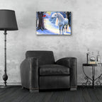 Little Red Bird by Bridget Voth - 24x16 acrylic wall art in a room