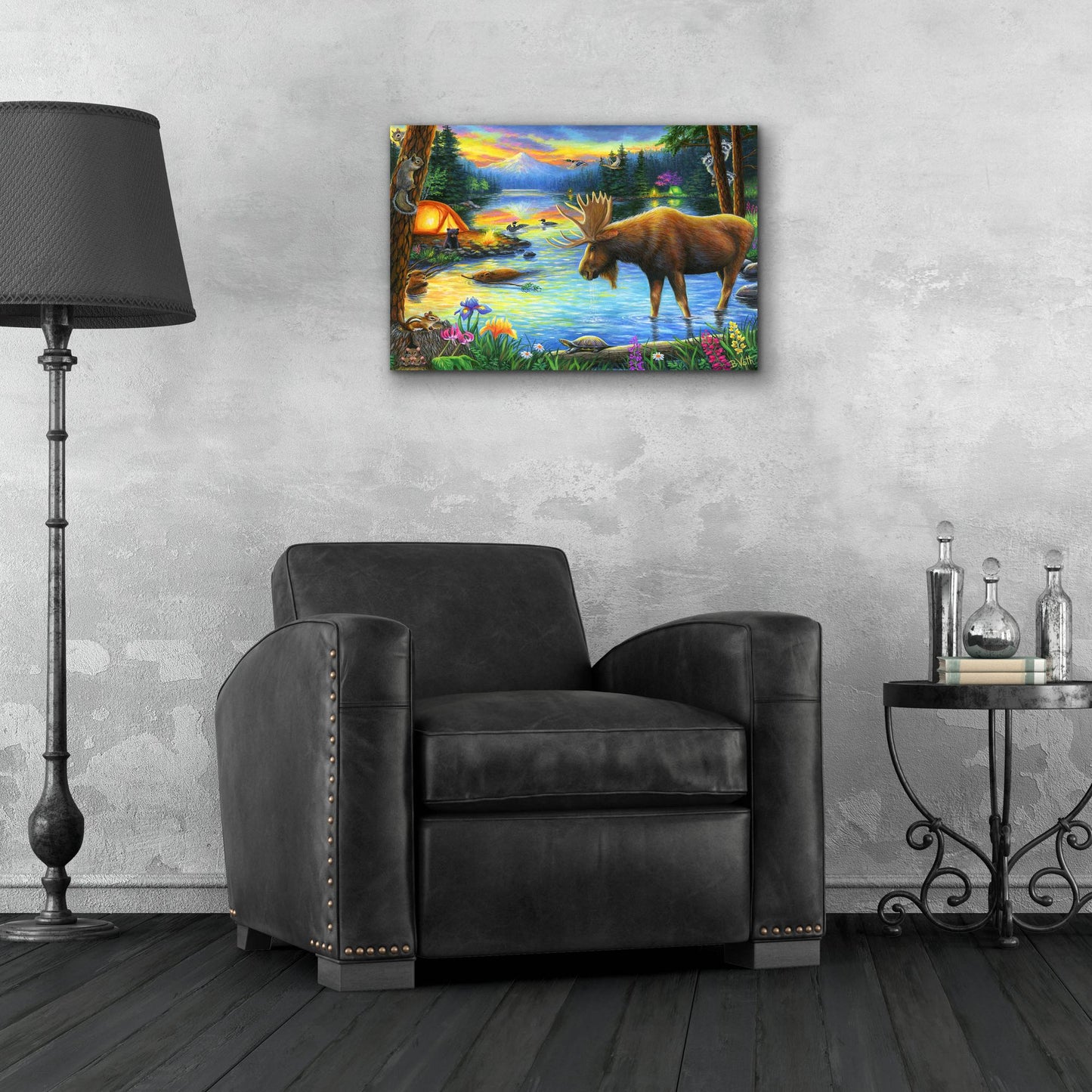 Epic Art 'Evening at the Mountain Lake' by Bridget Voth, Acrylic Glass Wall Art,24x16