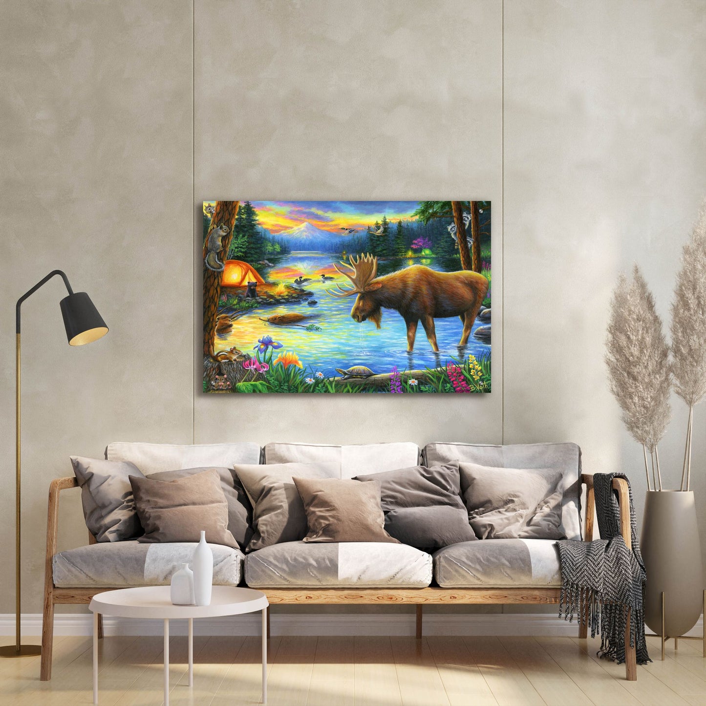 Epic Art 'Evening at the Mountain Lake' by Bridget Voth, Acrylic Glass Wall Art,36x24