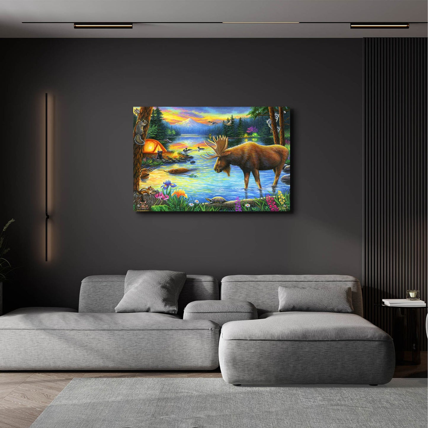 Epic Art 'Evening at the Mountain Lake' by Bridget Voth, Acrylic Glass Wall Art,36x24