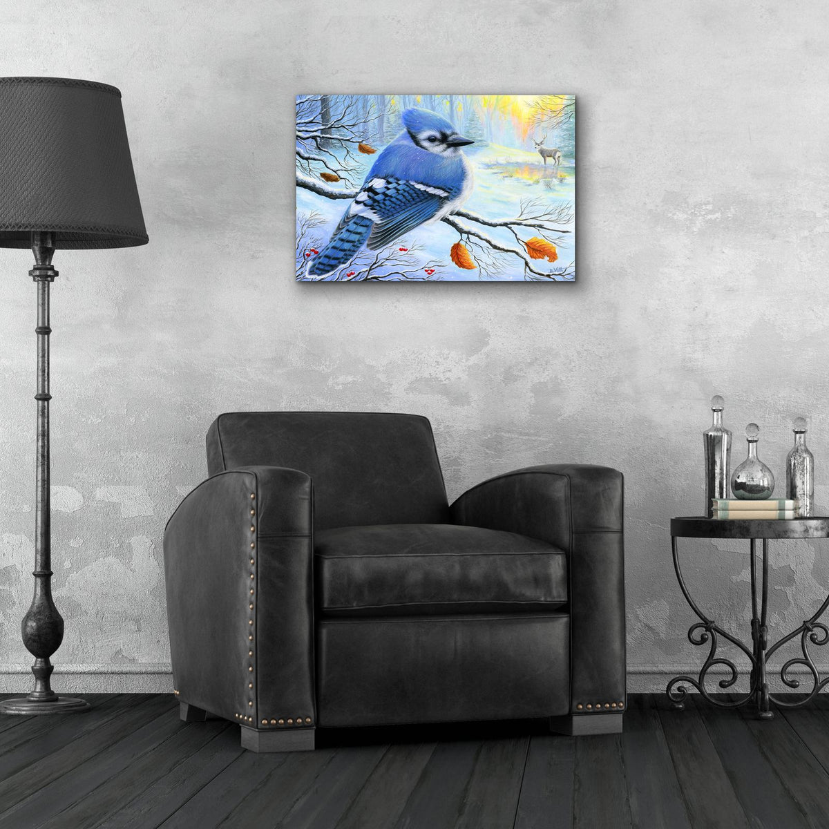 Blue Winter Morning by Bridget Voth - 24x16 acrylic wall art in a room