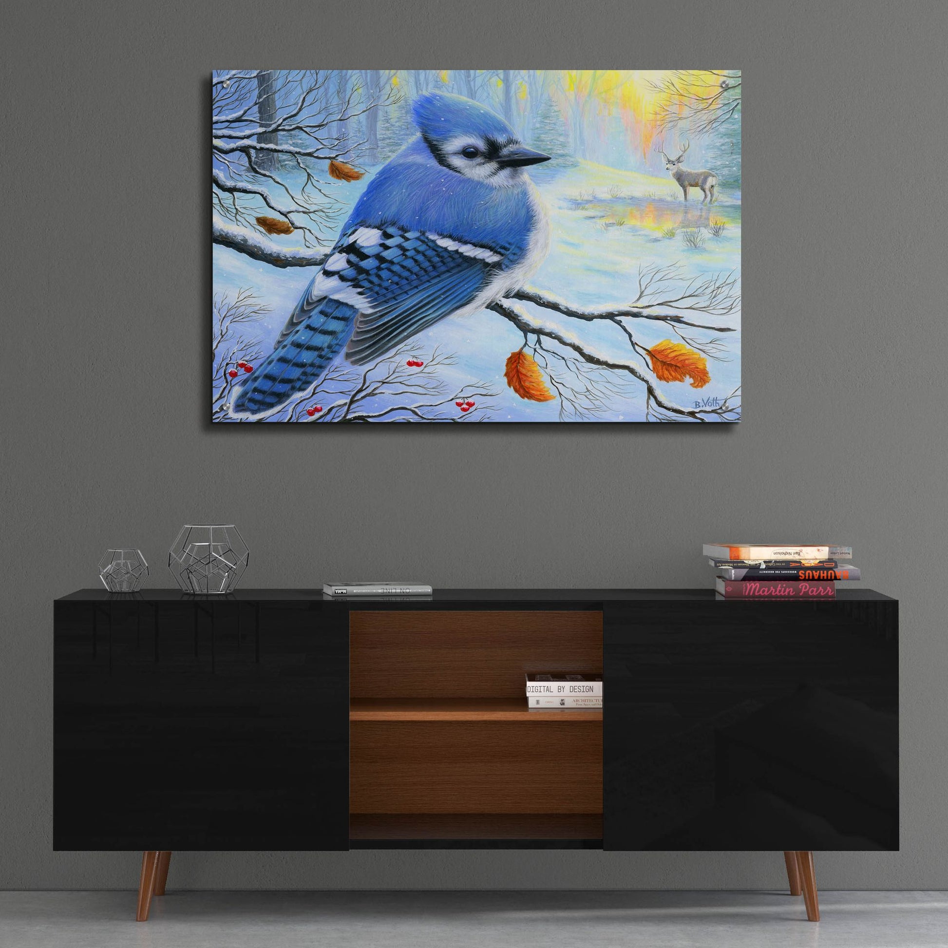 Epic Art 'Blue Winter Morning' by Bridget Voth, Acrylic Glass Wall Art,36x24