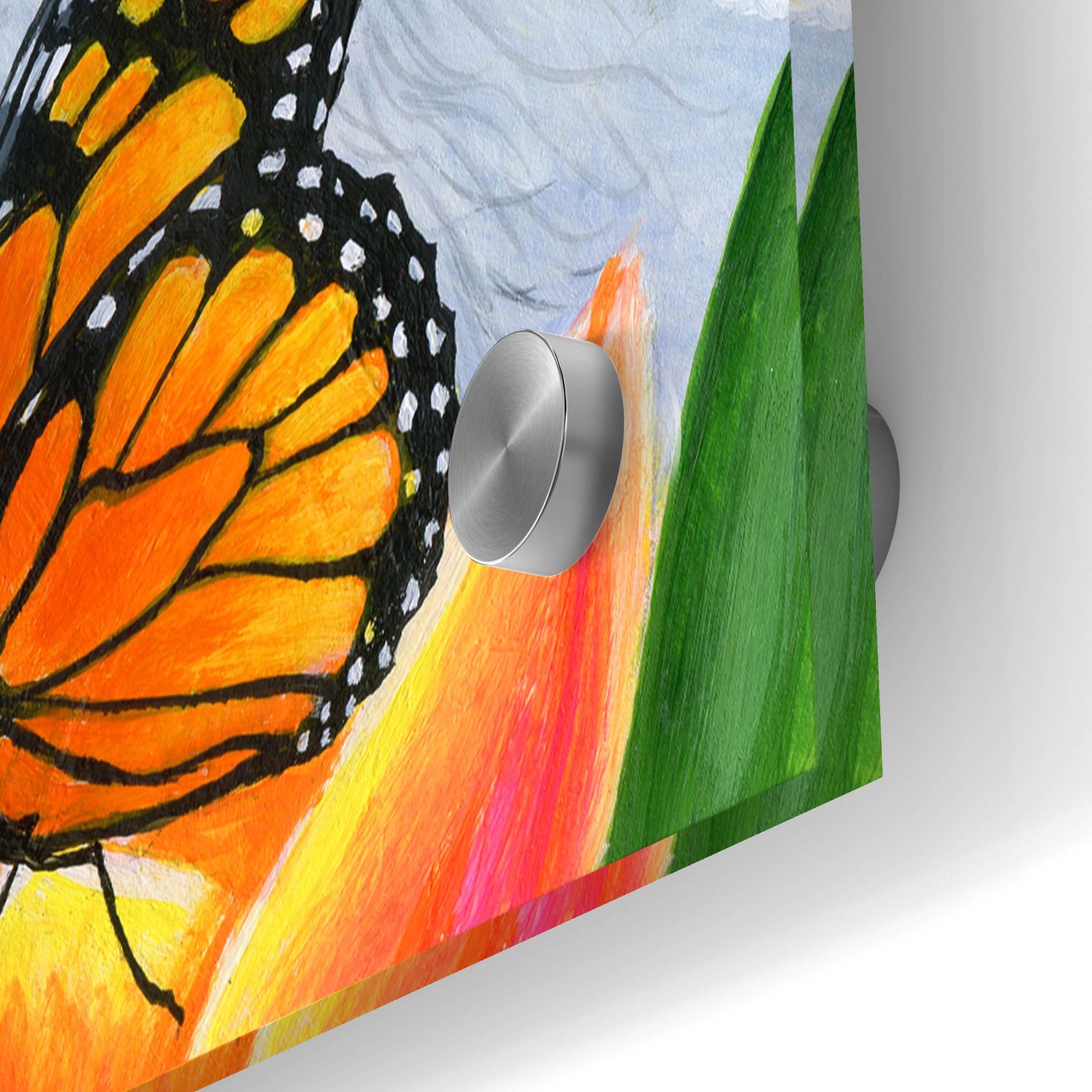 Epic Art 'Little Friend in the Tulips' by Bridget Voth, Acrylic Glass Wall Art,36x24