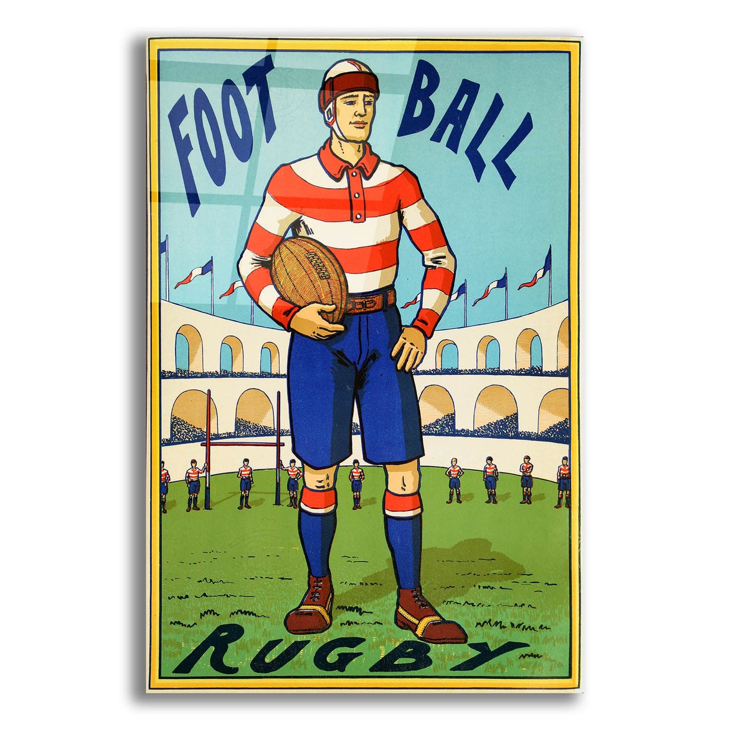 Epic Art 'Rugby Ball' by Vintage Posters, Acrylic Glass Wall Art