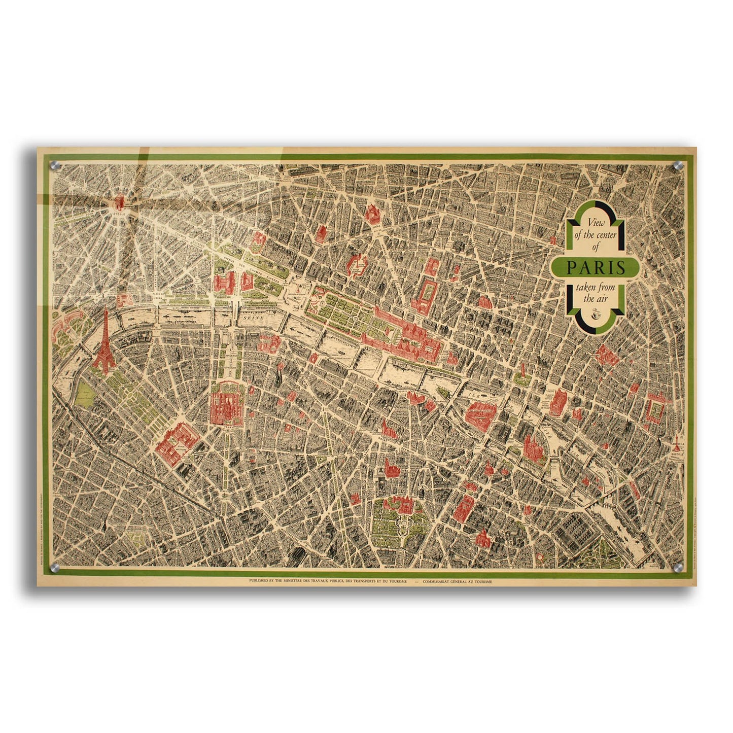 Epic Art 'Paris Map' by Vintage Posters, Acrylic Glass Wall Art