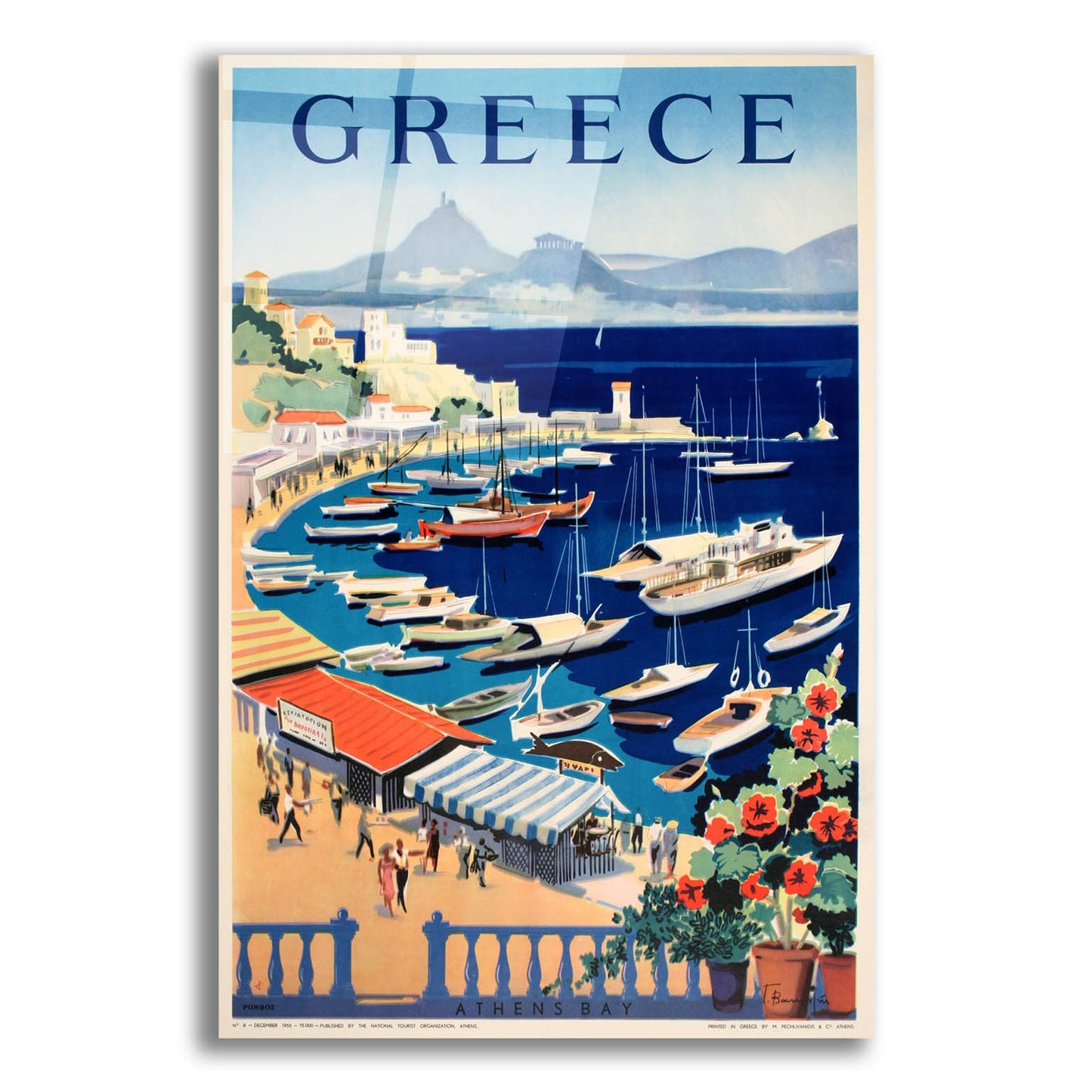 Epic Art 'Greece Bay' by Vintage Posters, Acrylic Glass Wall Art