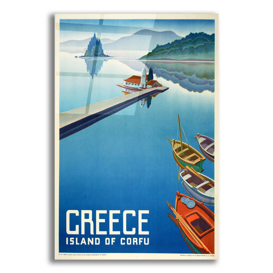 Epic Art 'Greece Corfu' by Vintage Posters, Acrylic Glass Wall Art