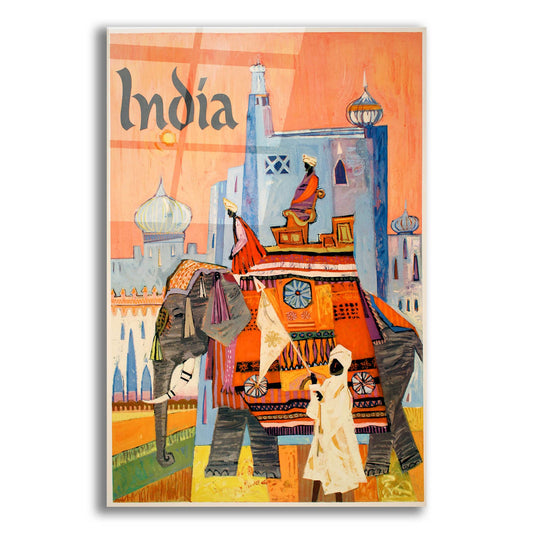 Epic Art 'India Travel III' by Vintage Posters, Acrylic Glass Wall Art