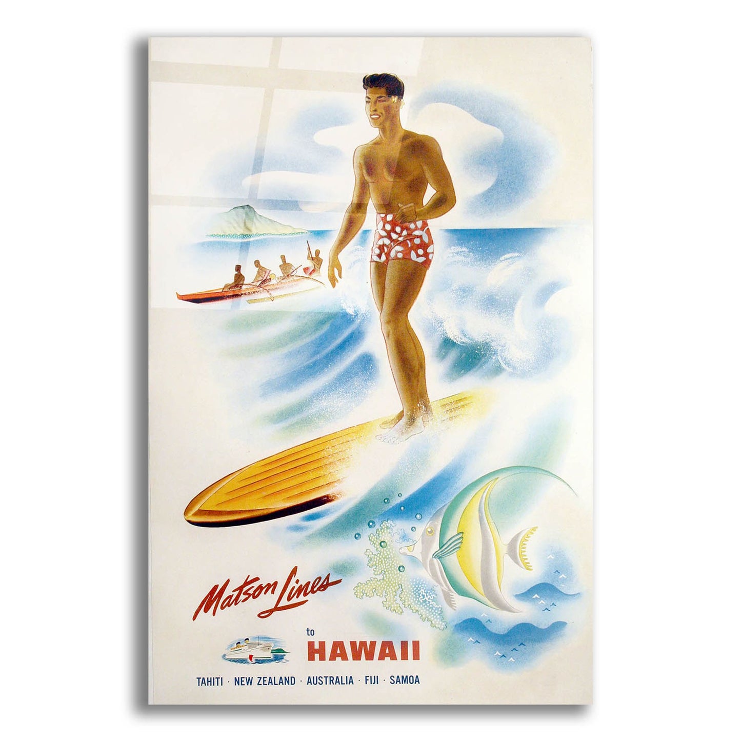 Epic Art 'Matson Lines Hawaii 1955' by Vintage Posters, Acrylic Glass Wall Art