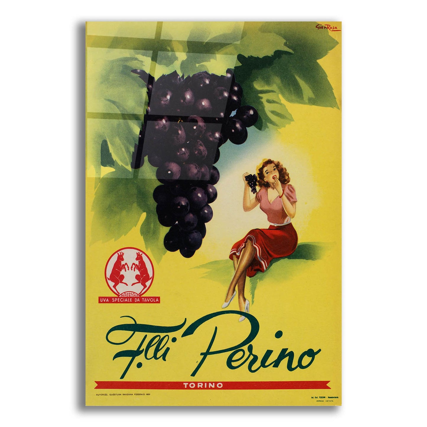 Epic Art 'Perino - Grapes' by Vintage Posters, Acrylic Glass Wall Art