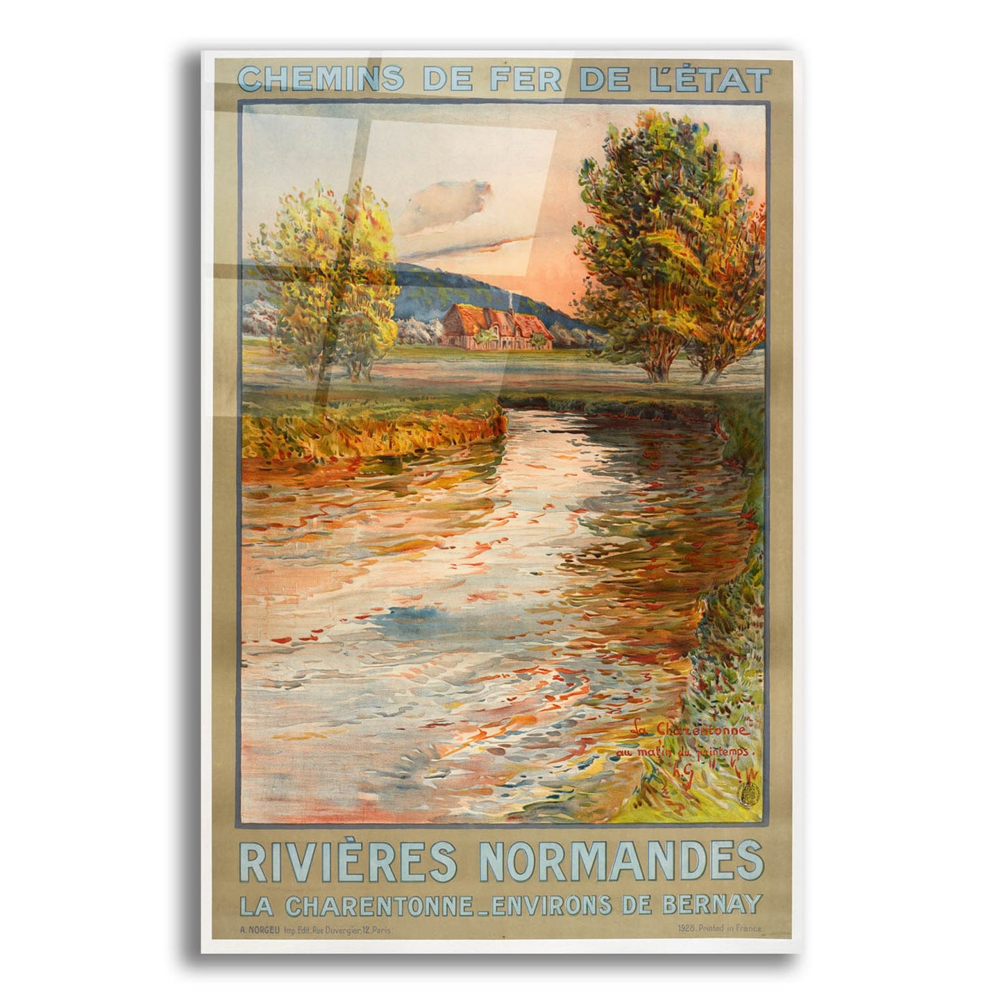 Epic Art 'Rivieres Normandes' by Vintage Posters, Acrylic Glass Wall Art