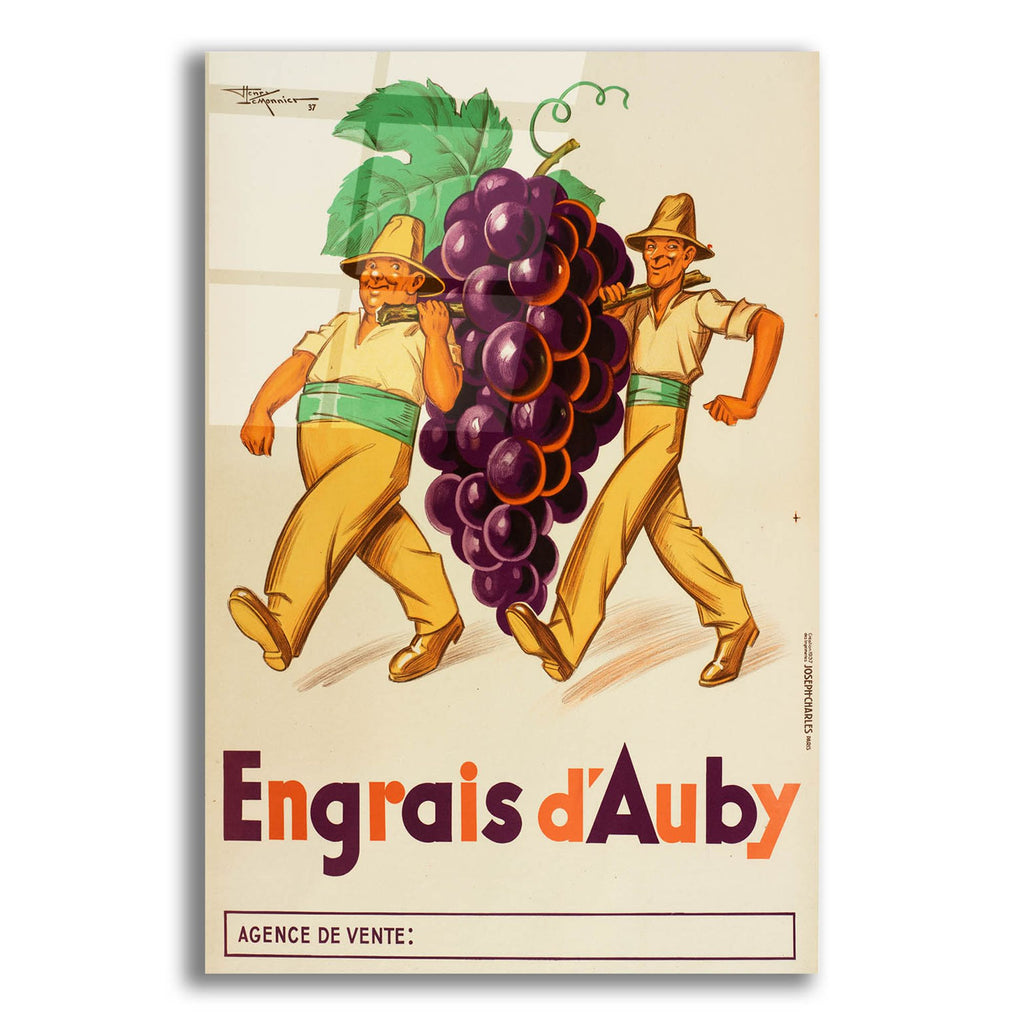 Epic Art 'Engrais D'Auby' by Vintage Posters, Acrylic Glass Wall Art