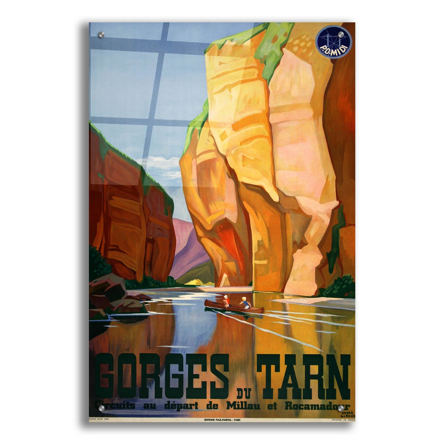 Epic Art 'Gorges du Tarn' by Vintage Posters, Acrylic Glass Wall Art